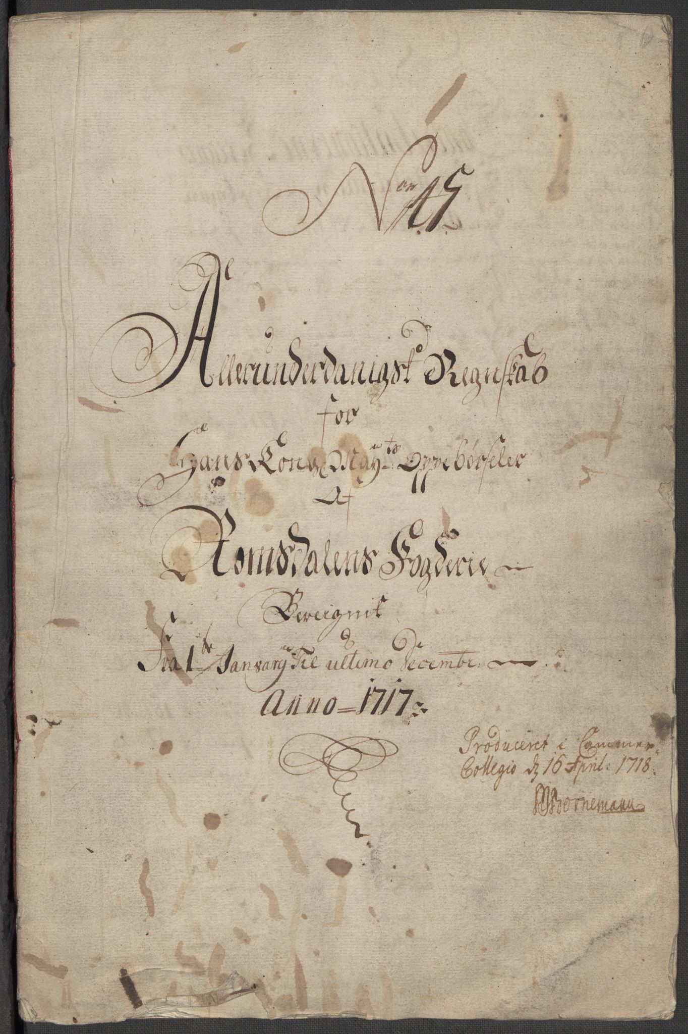 Rentekammeret inntil 1814, Reviderte regnskaper, Fogderegnskap, RA/EA-4092/R55/L3664: Fogderegnskap Romsdal, 1717, p. 4