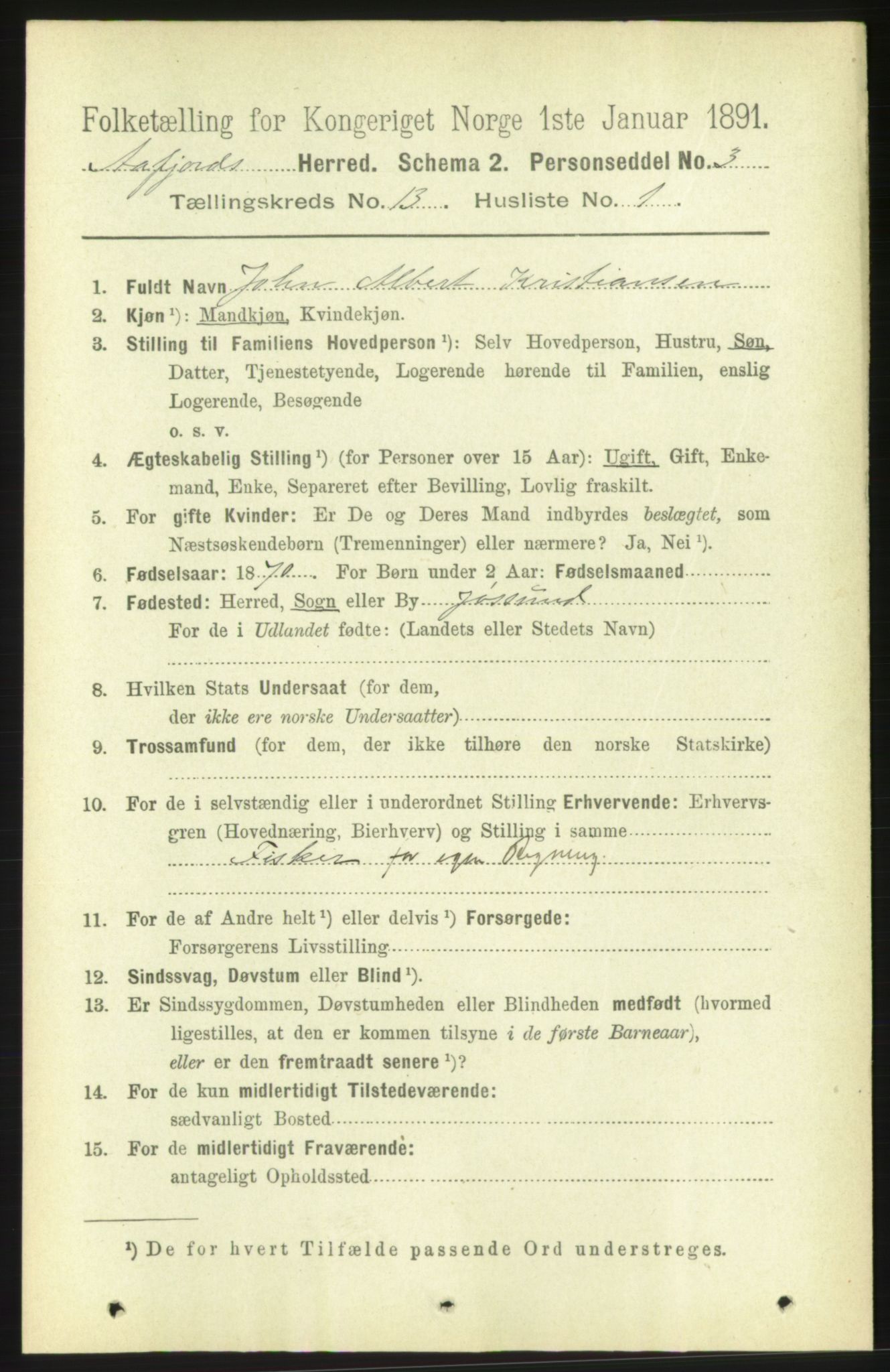 RA, 1891 census for 1630 Åfjord, 1891, p. 4172