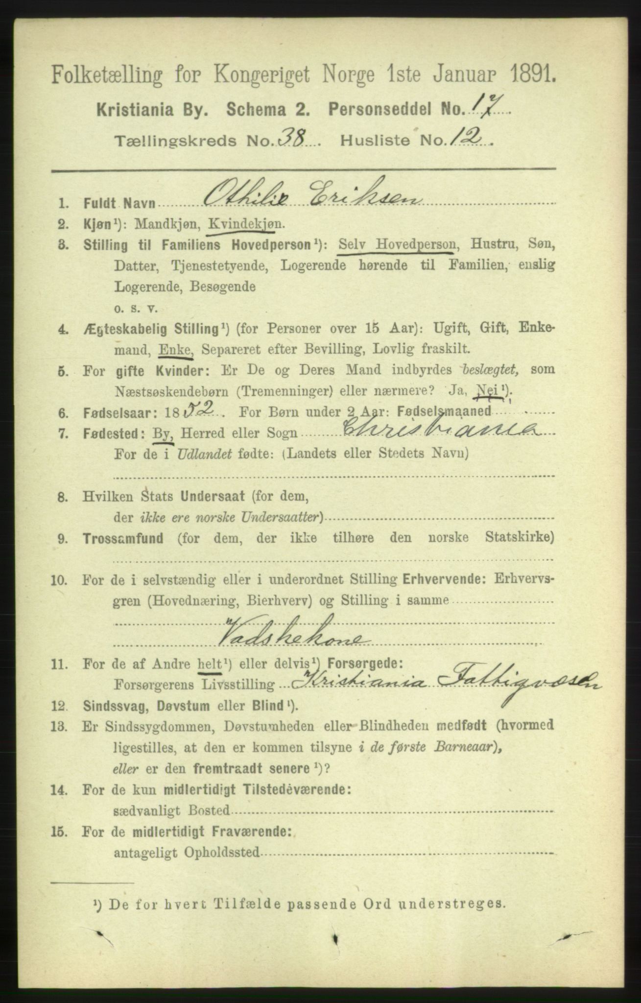 RA, 1891 census for 0301 Kristiania, 1891, p. 21612