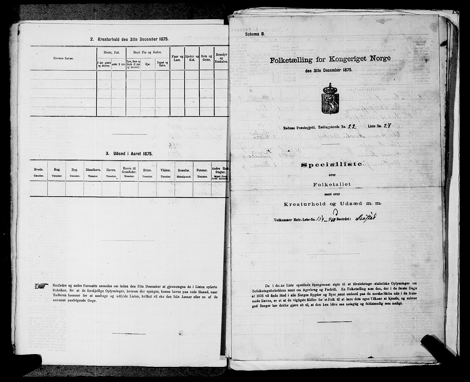 SAKO, 1875 census for 0623P Modum, 1875, p. 2718