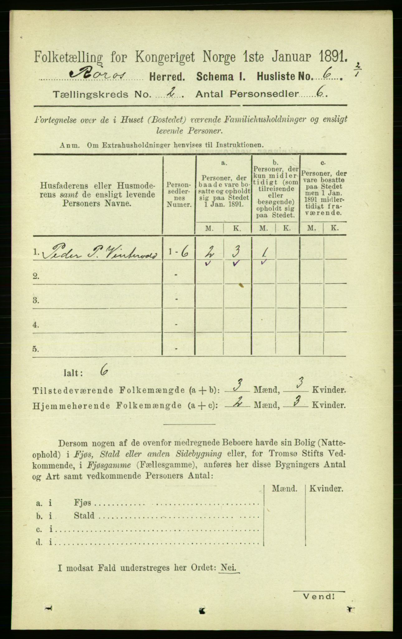 RA, 1891 census for 1640 Røros, 1891, p. 232