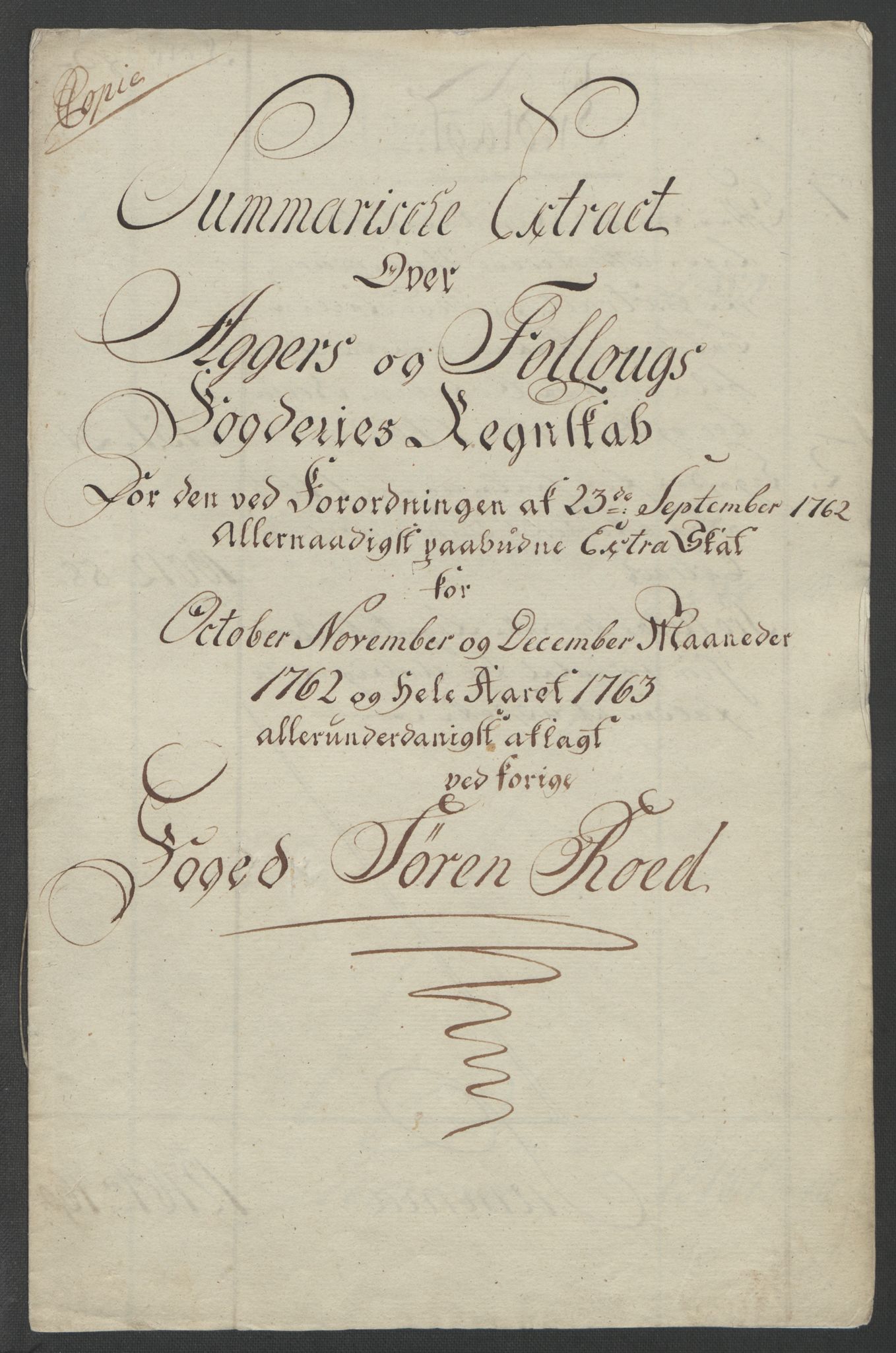 Rentekammeret inntil 1814, Reviderte regnskaper, Fogderegnskap, AV/RA-EA-4092/R10/L0559: Ekstraskatten Aker og Follo, 1763, p. 85