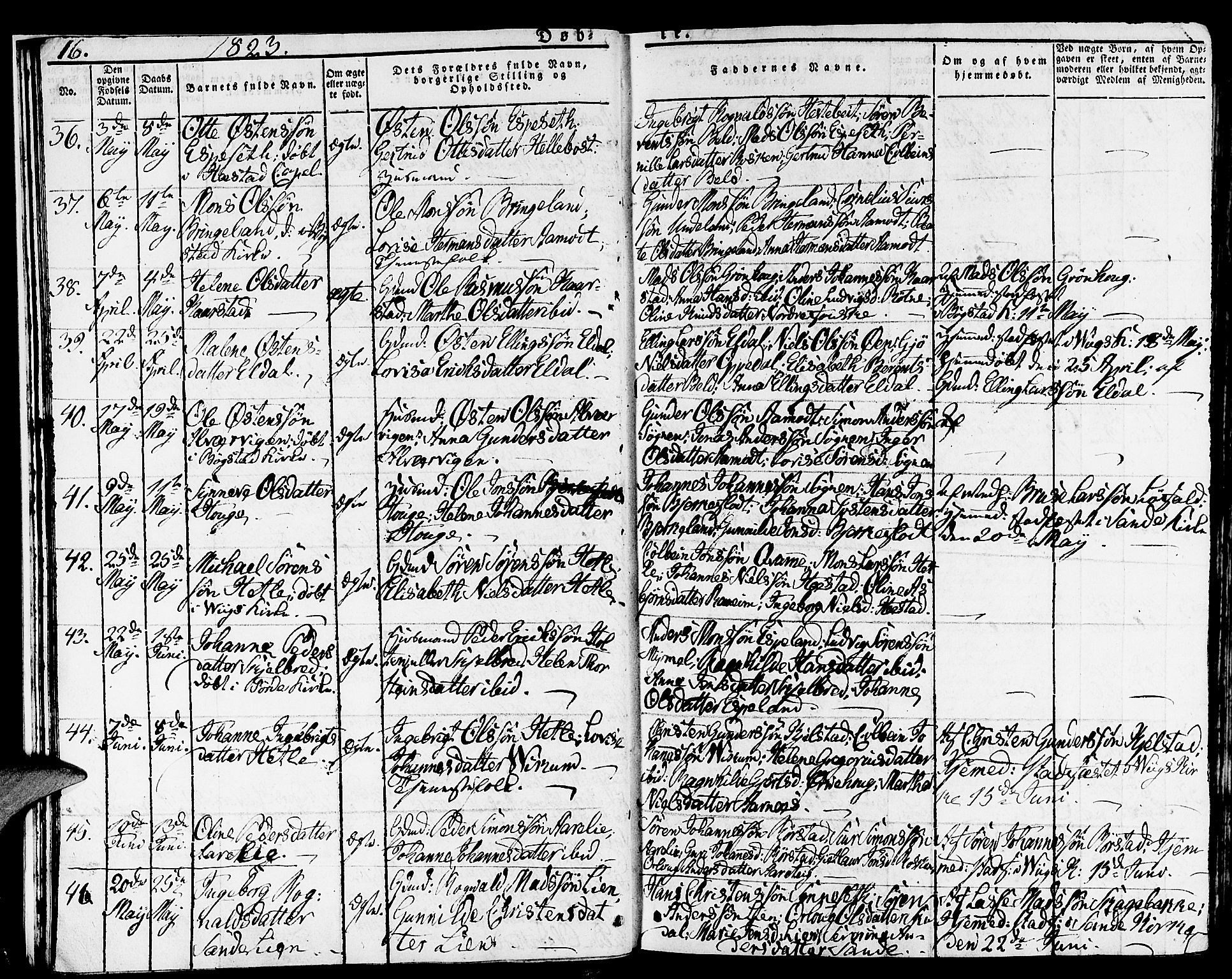 Gaular sokneprestembete, SAB/A-80001/H/Haa: Parish register (official) no. A 3, 1821-1840, p. 16