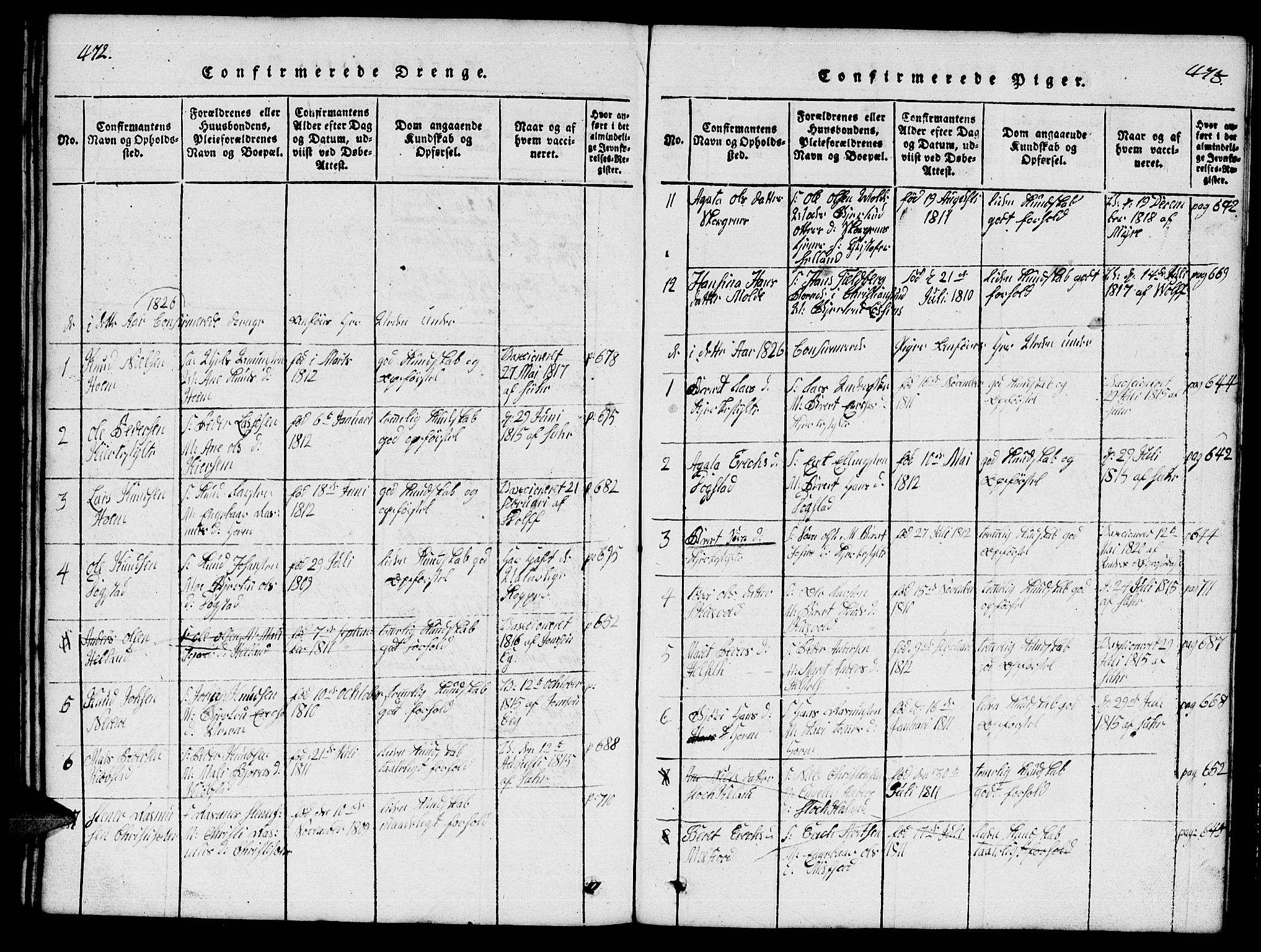 Ministerialprotokoller, klokkerbøker og fødselsregistre - Møre og Romsdal, SAT/A-1454/541/L0546: Parish register (copy) no. 541C01, 1818-1856, p. 472-473