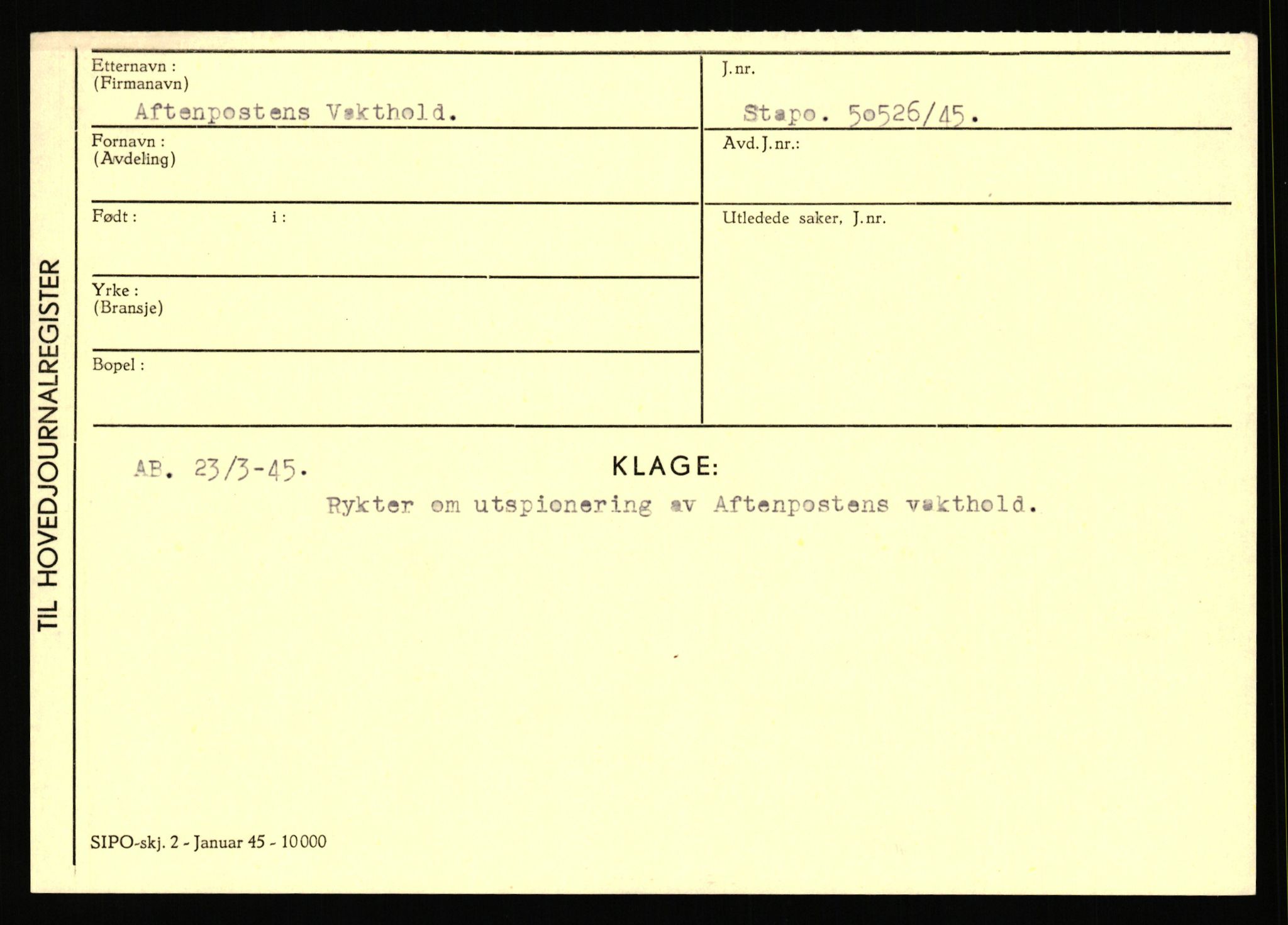 Statspolitiet - Hovedkontoret / Osloavdelingen, AV/RA-S-1329/C/Ca/L0001: Aabakken - Armann, 1943-1945, p. 1166