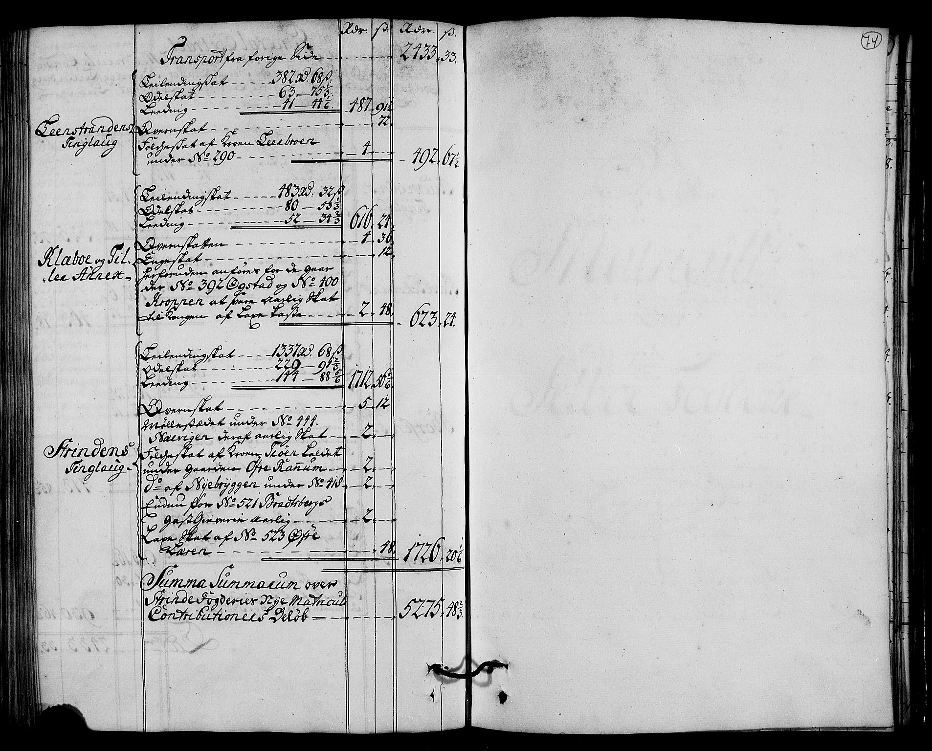 Rentekammeret inntil 1814, Realistisk ordnet avdeling, AV/RA-EA-4070/N/Nb/Nbf/L0161: Strinda og Selbu matrikkelprotokoll, 1723, p. 76