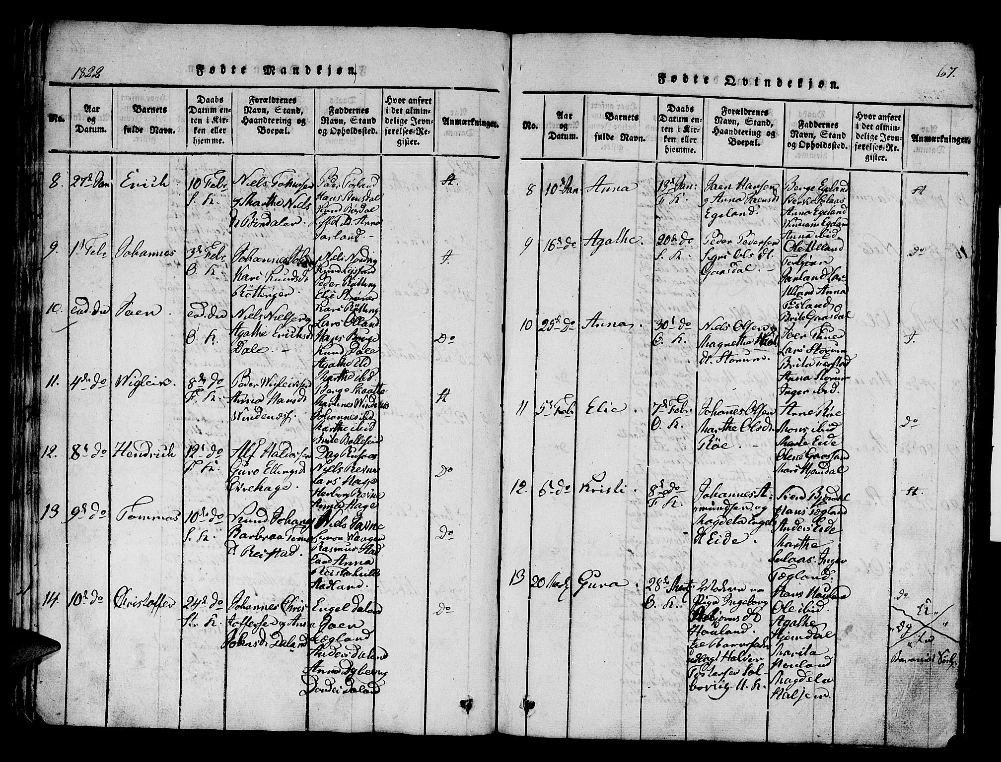 Os sokneprestembete, SAB/A-99929: Parish register (official) no. A 12, 1816-1825, p. 67