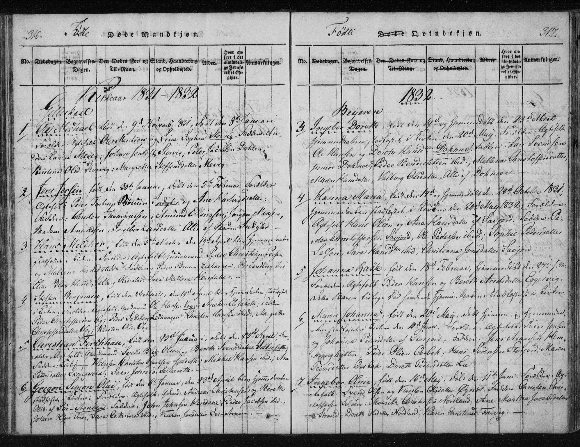 Ministerialprotokoller, klokkerbøker og fødselsregistre - Nordland, AV/SAT-A-1459/805/L0096: Parish register (official) no. 805A03, 1820-1837, p. 316-317