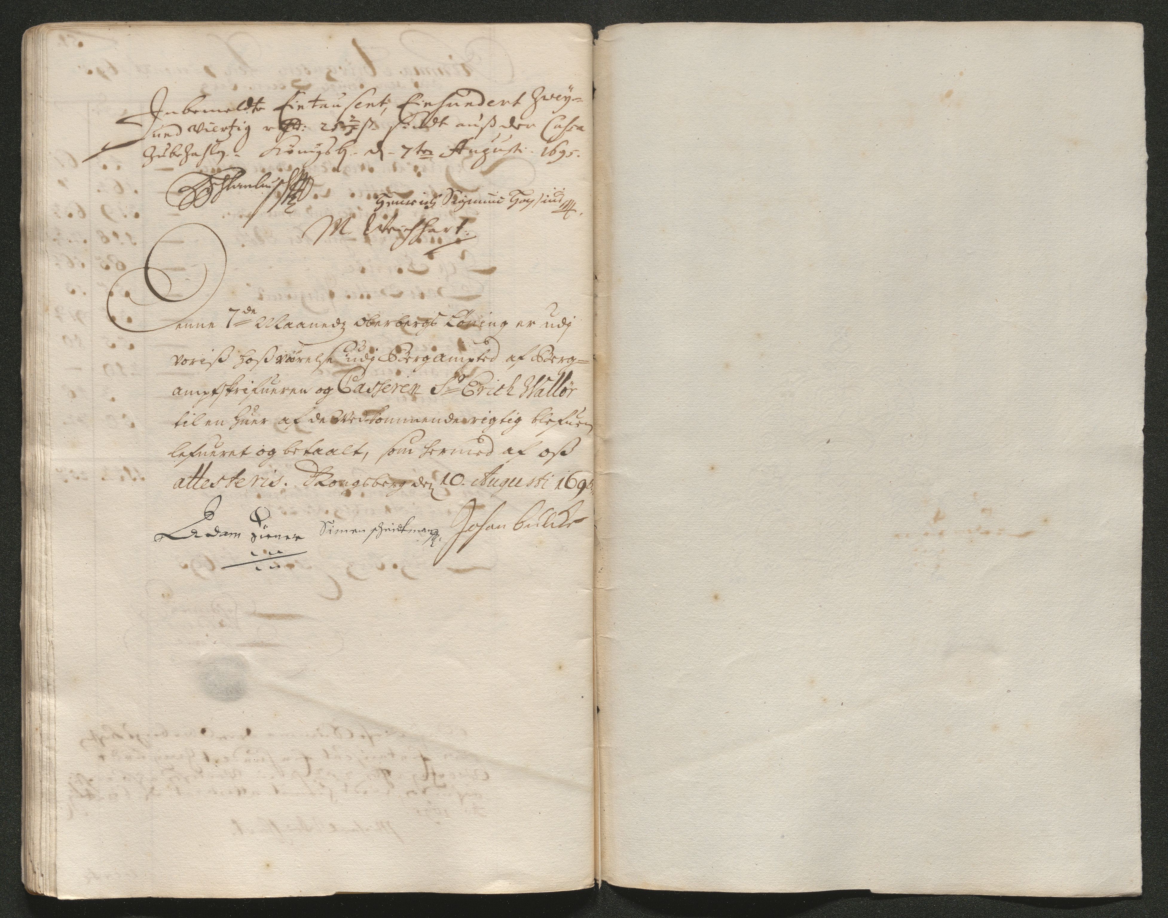 Kongsberg Sølvverk 1623-1816, AV/SAKO-EA-3135/001/D/Dc/Dcd/L0068: Utgiftsregnskap for gruver m.m., 1694-1695, p. 350