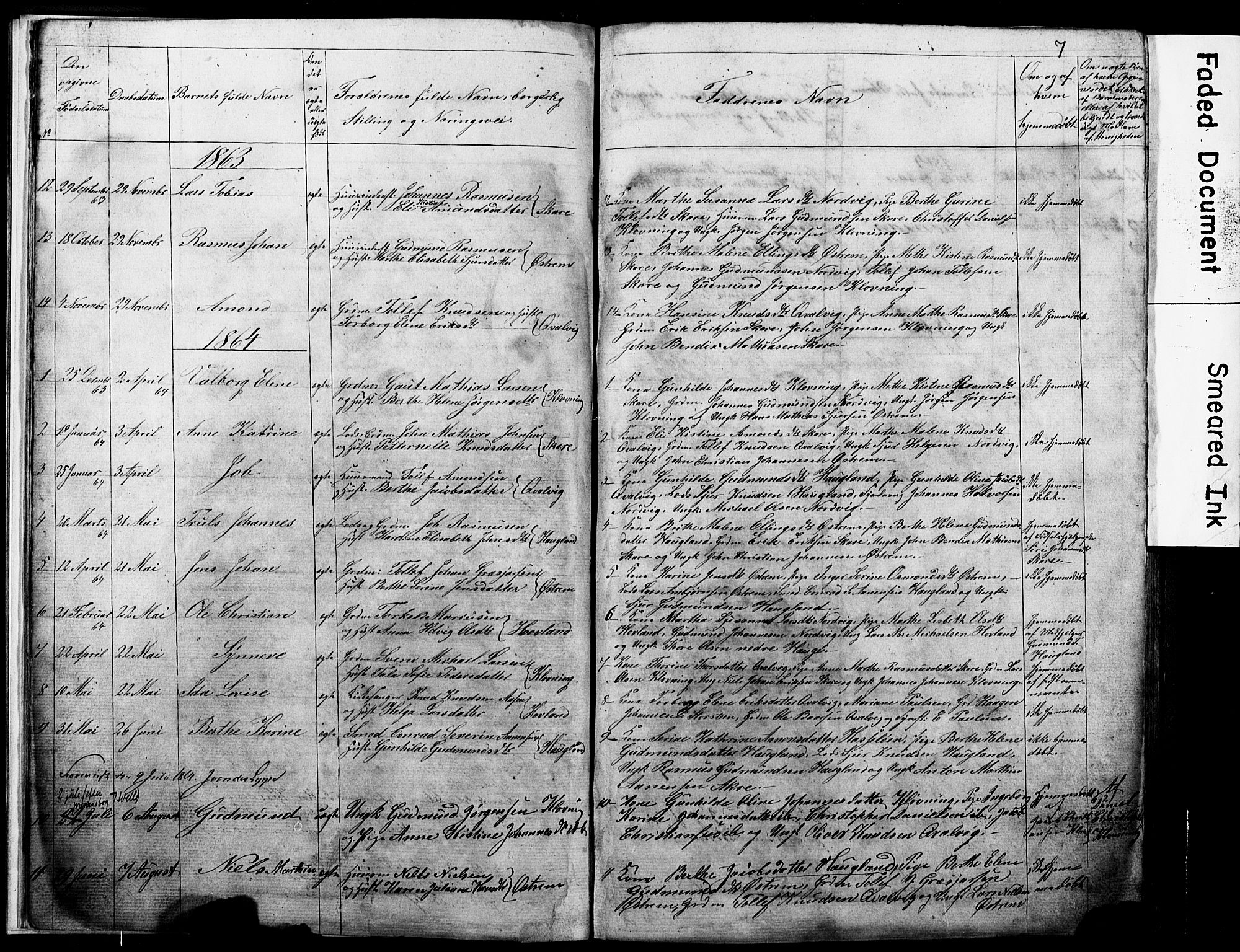 Torvastad sokneprestkontor, SAST/A -101857/H/Ha/Hab/L0005: Parish register (copy) no. B 5, 1857-1908, p. 7