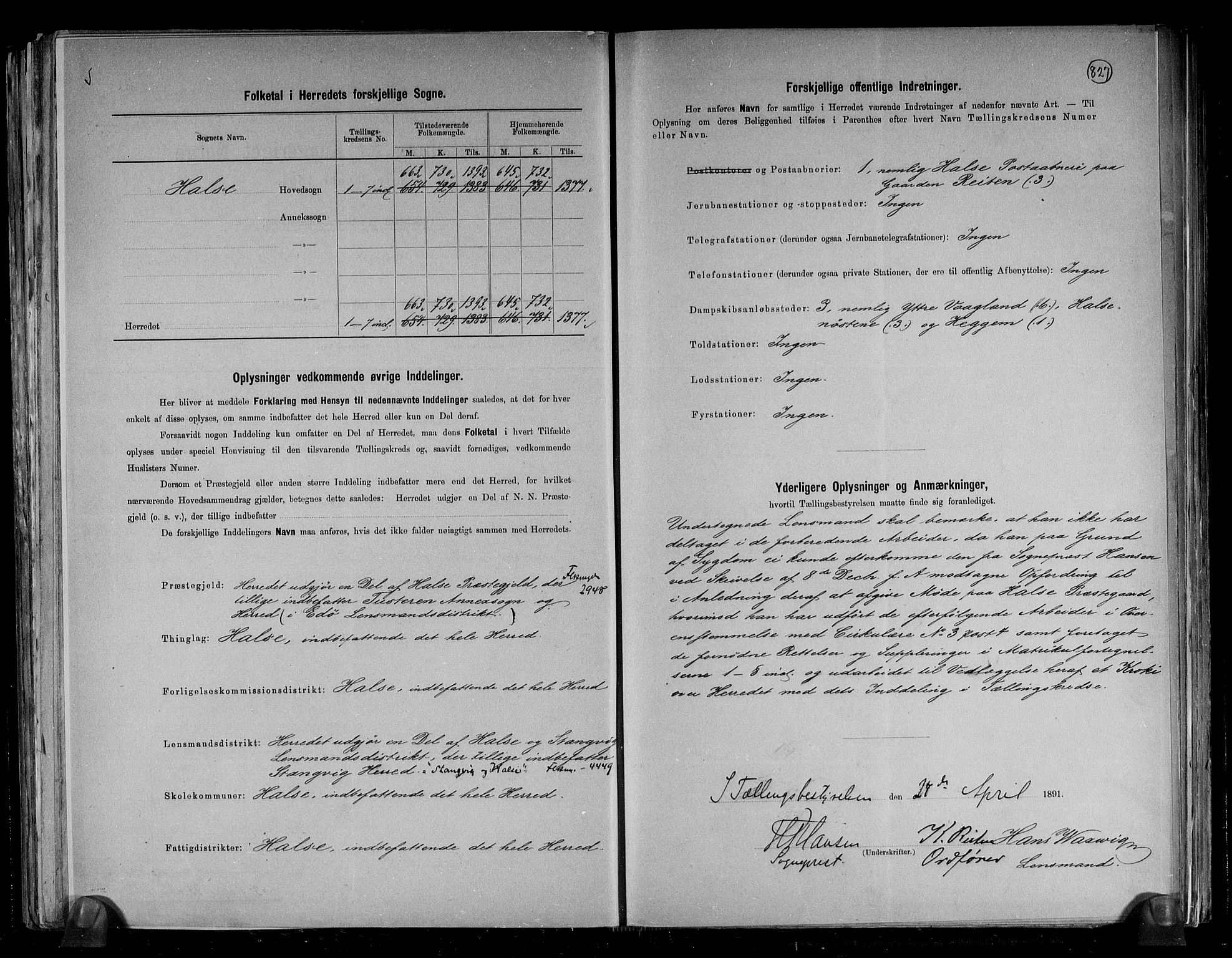 RA, 1891 census for 1571 Halsa, 1891, p. 3