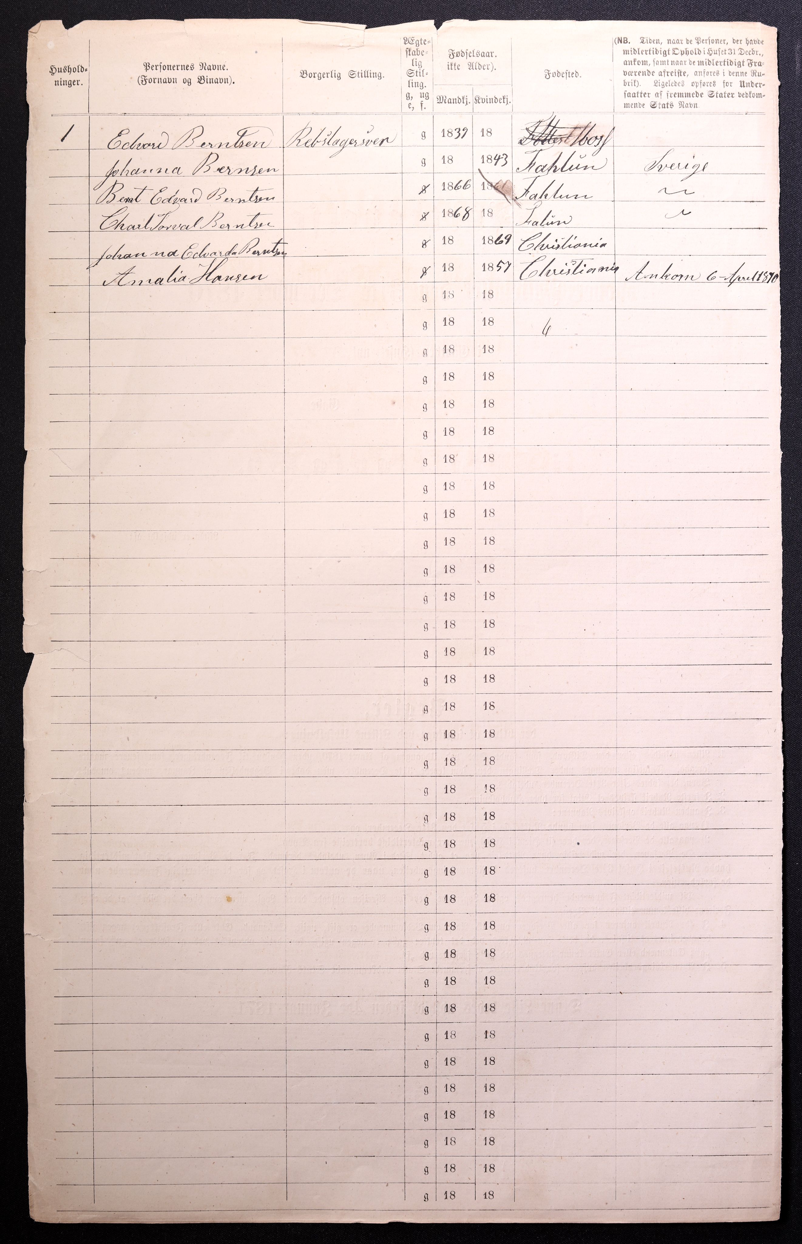 RA, 1870 census for 0301 Kristiania, 1870, p. 4342