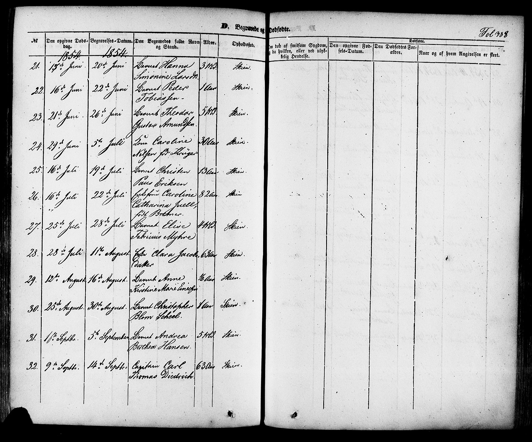 Skien kirkebøker, AV/SAKO-A-302/F/Fa/L0006a: Parish register (official) no. 6A, 1843-1856, p. 388