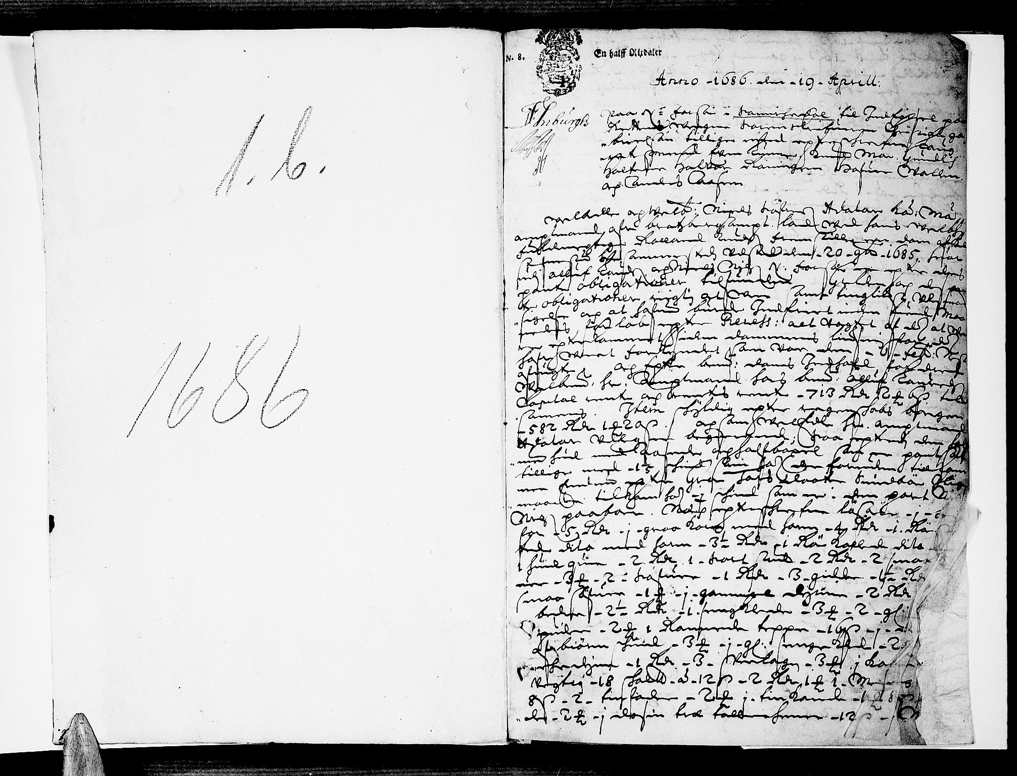 Bamble sorenskriveri, AV/SAKO-A-214/F/Fa/Faa/L0002: Tingbok, 1686, p. 1