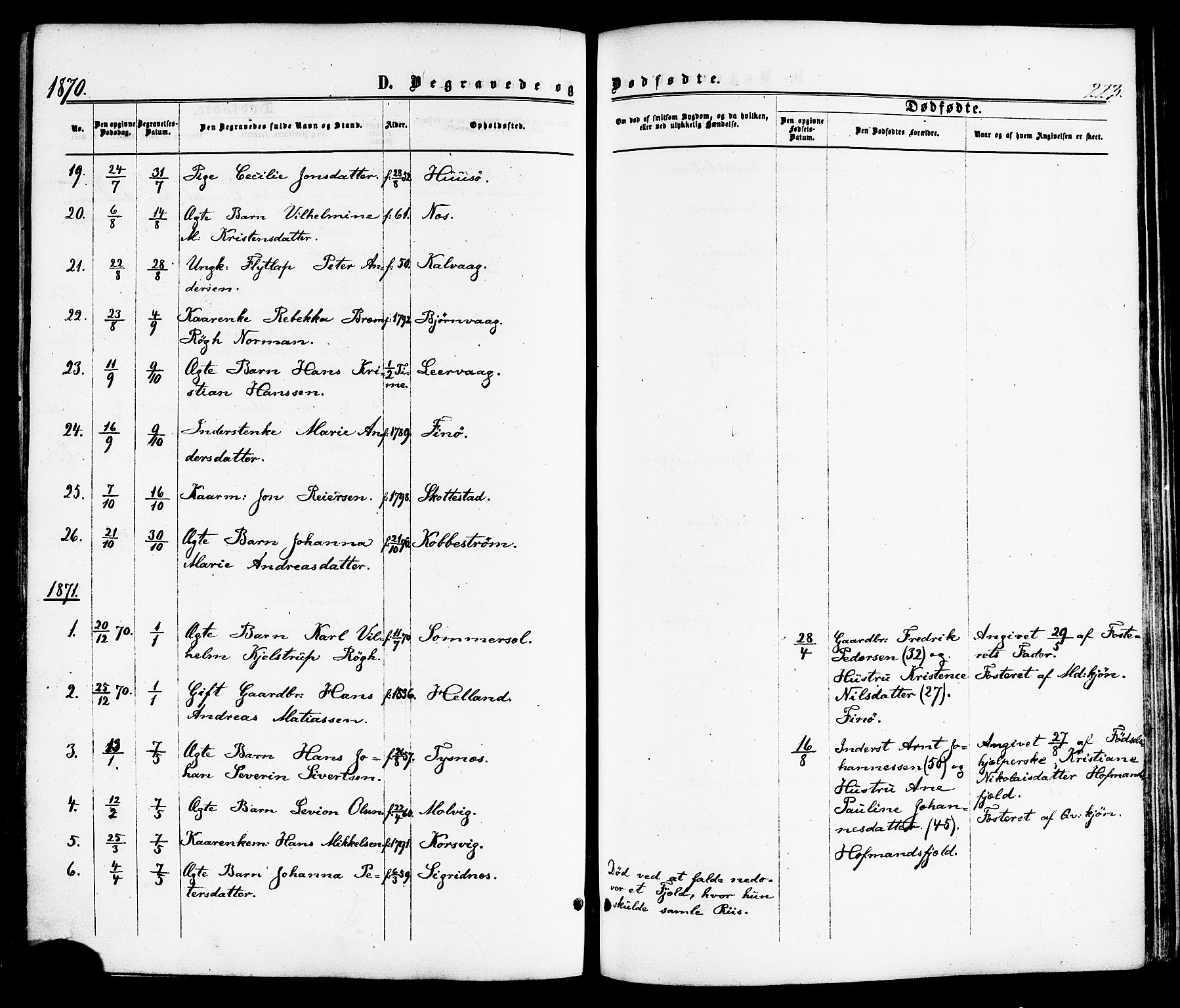 Ministerialprotokoller, klokkerbøker og fødselsregistre - Nordland, SAT/A-1459/859/L0845: Parish register (official) no. 859A05, 1863-1877, p. 223