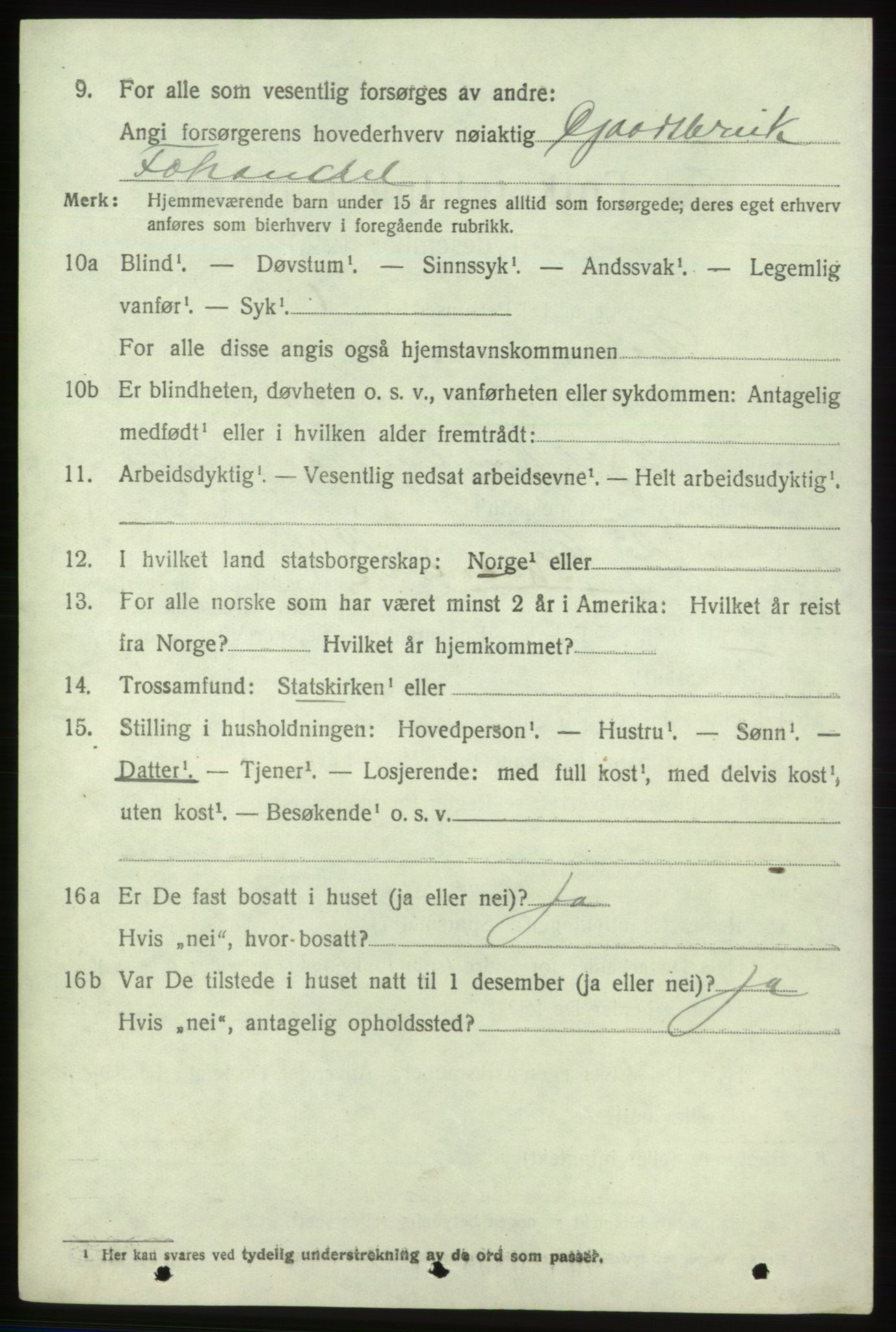 SAB, 1920 census for Skånevik, 1920, p. 5086