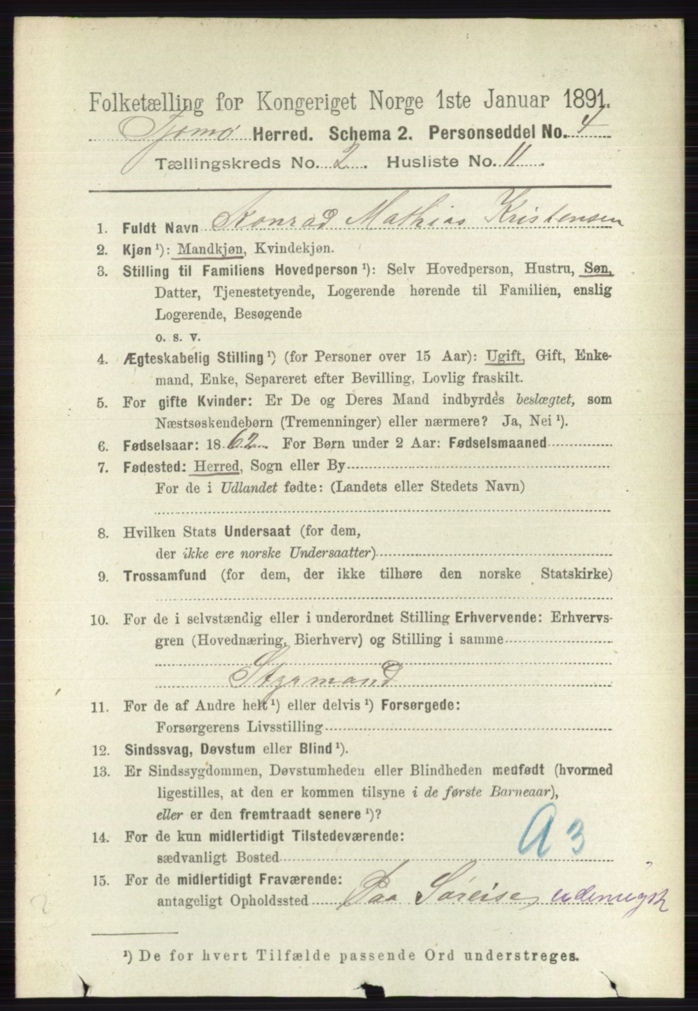 RA, 1891 census for 0723 Tjøme, 1891, p. 430