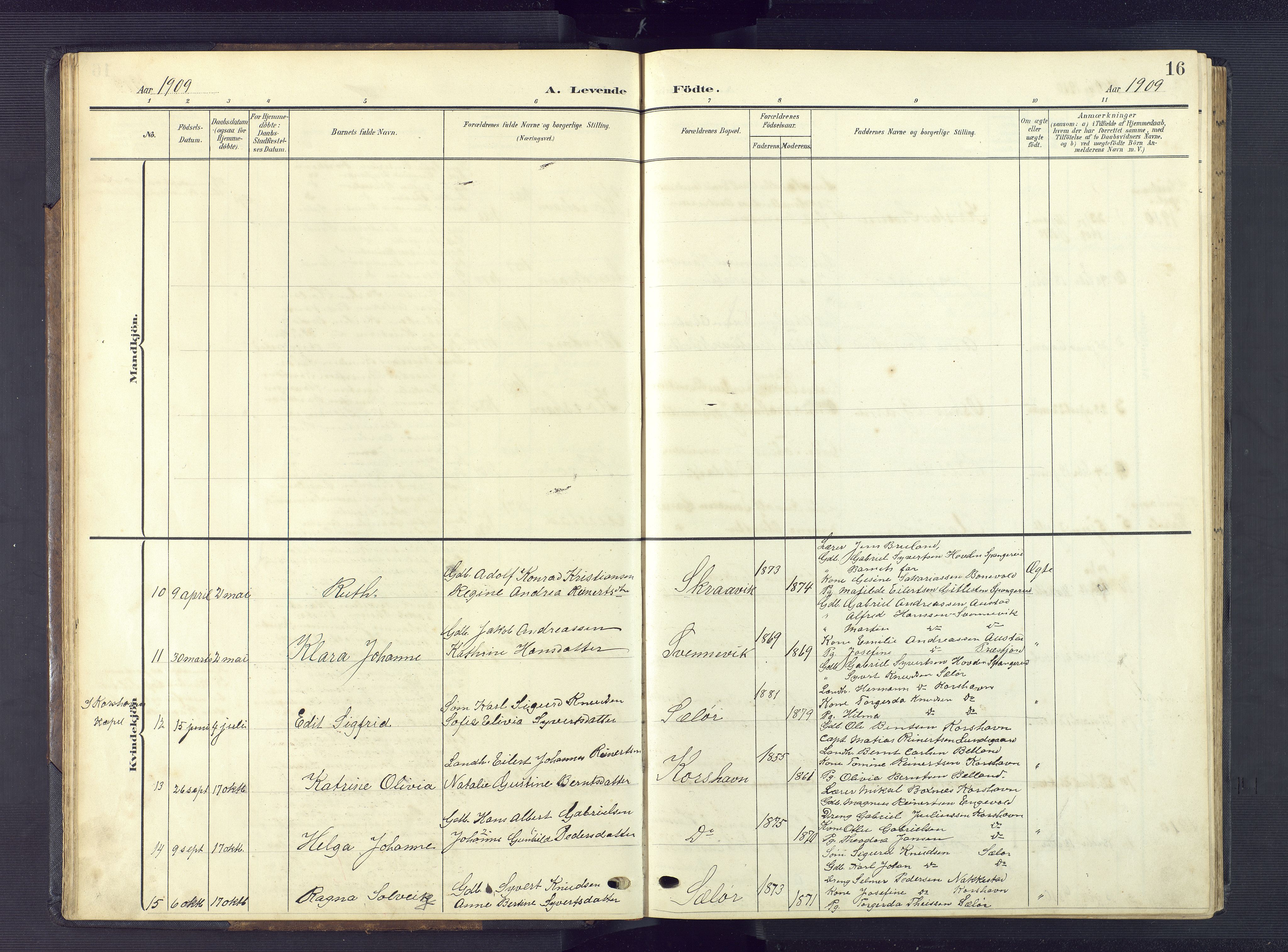 Lyngdal sokneprestkontor, AV/SAK-1111-0029/F/Fb/Fba/L0004: Parish register (copy) no. B 4, 1904-1950, p. 16