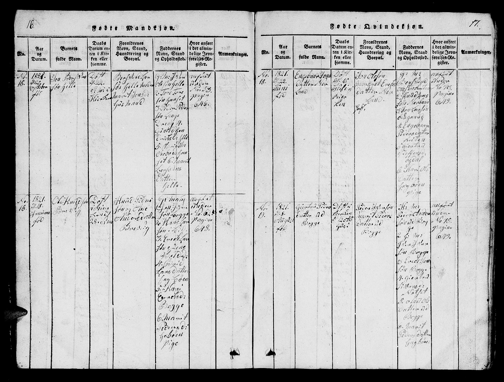 Ministerialprotokoller, klokkerbøker og fødselsregistre - Møre og Romsdal, SAT/A-1454/554/L0644: Parish register (copy) no. 554C01, 1818-1851, p. 16-17