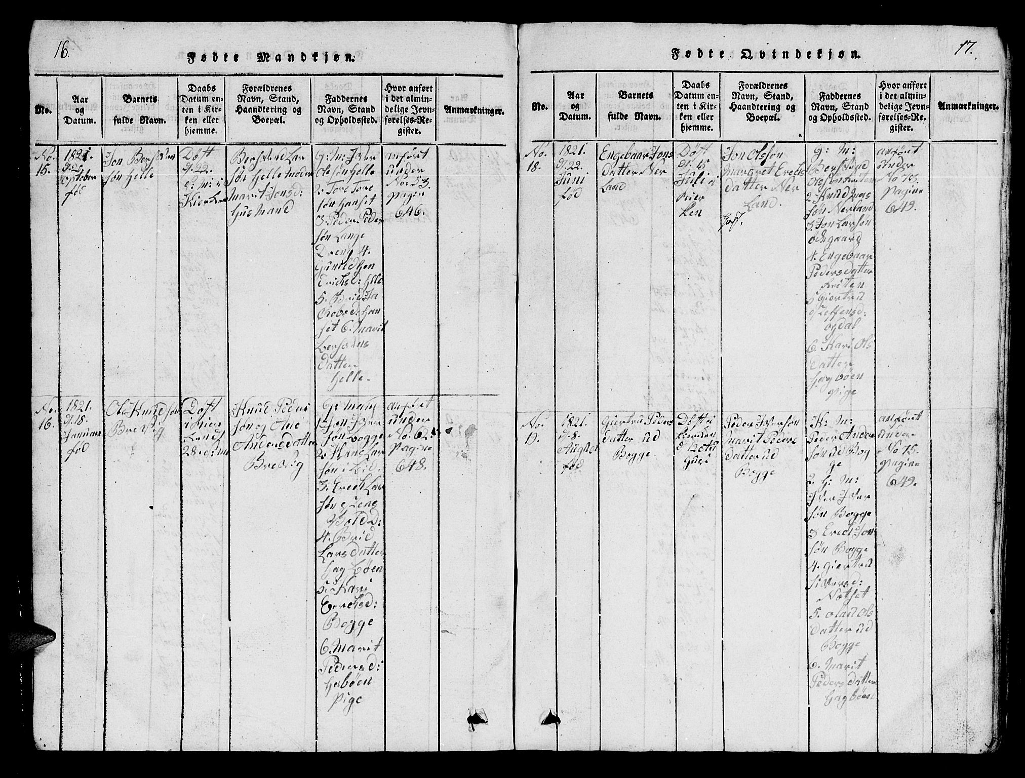 Ministerialprotokoller, klokkerbøker og fødselsregistre - Møre og Romsdal, AV/SAT-A-1454/554/L0644: Parish register (copy) no. 554C01, 1818-1851, p. 16-17