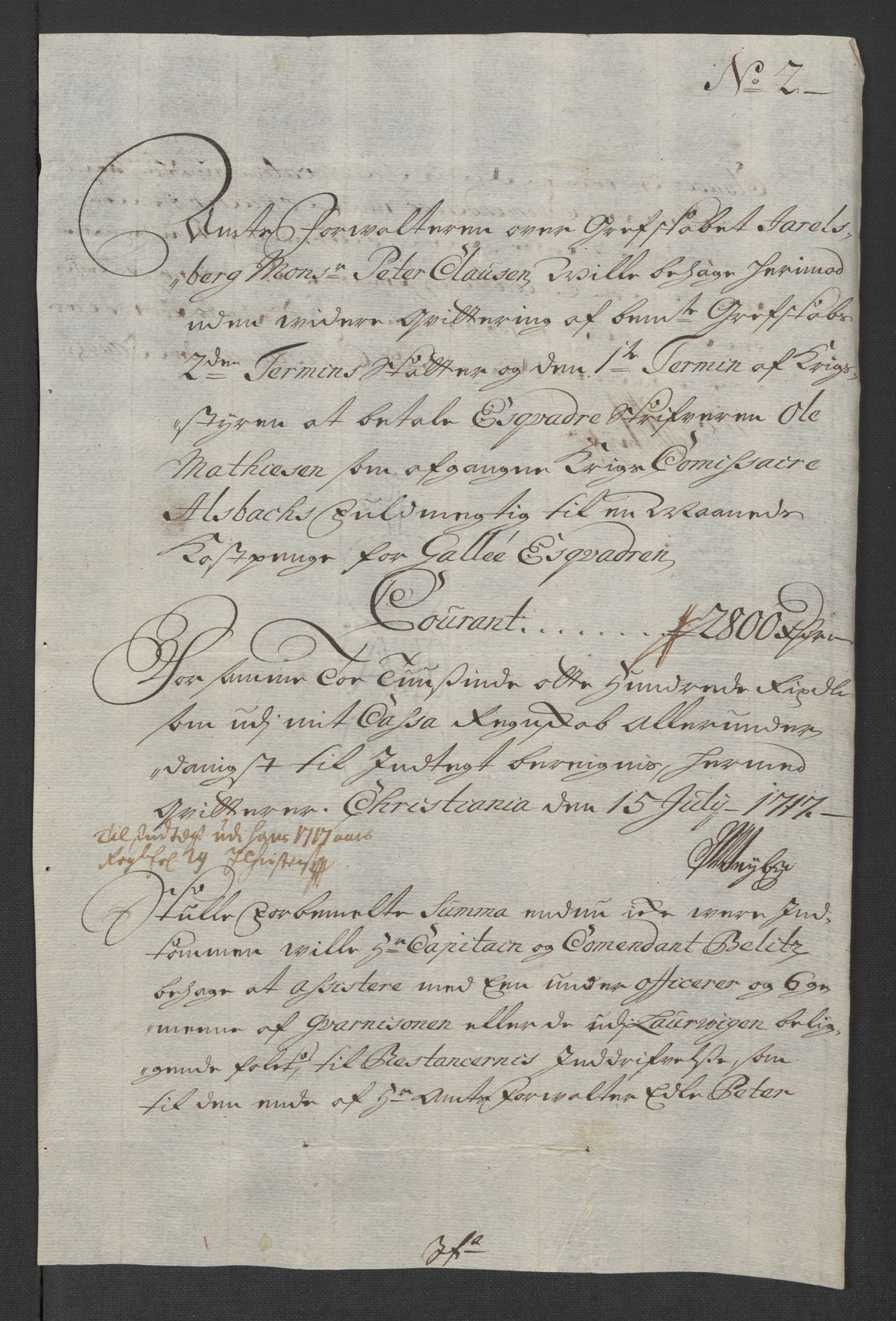 Rentekammeret inntil 1814, Reviderte regnskaper, Fogderegnskap, AV/RA-EA-4092/R32/L1881: Fogderegnskap Jarlsberg grevskap, 1717, p. 243