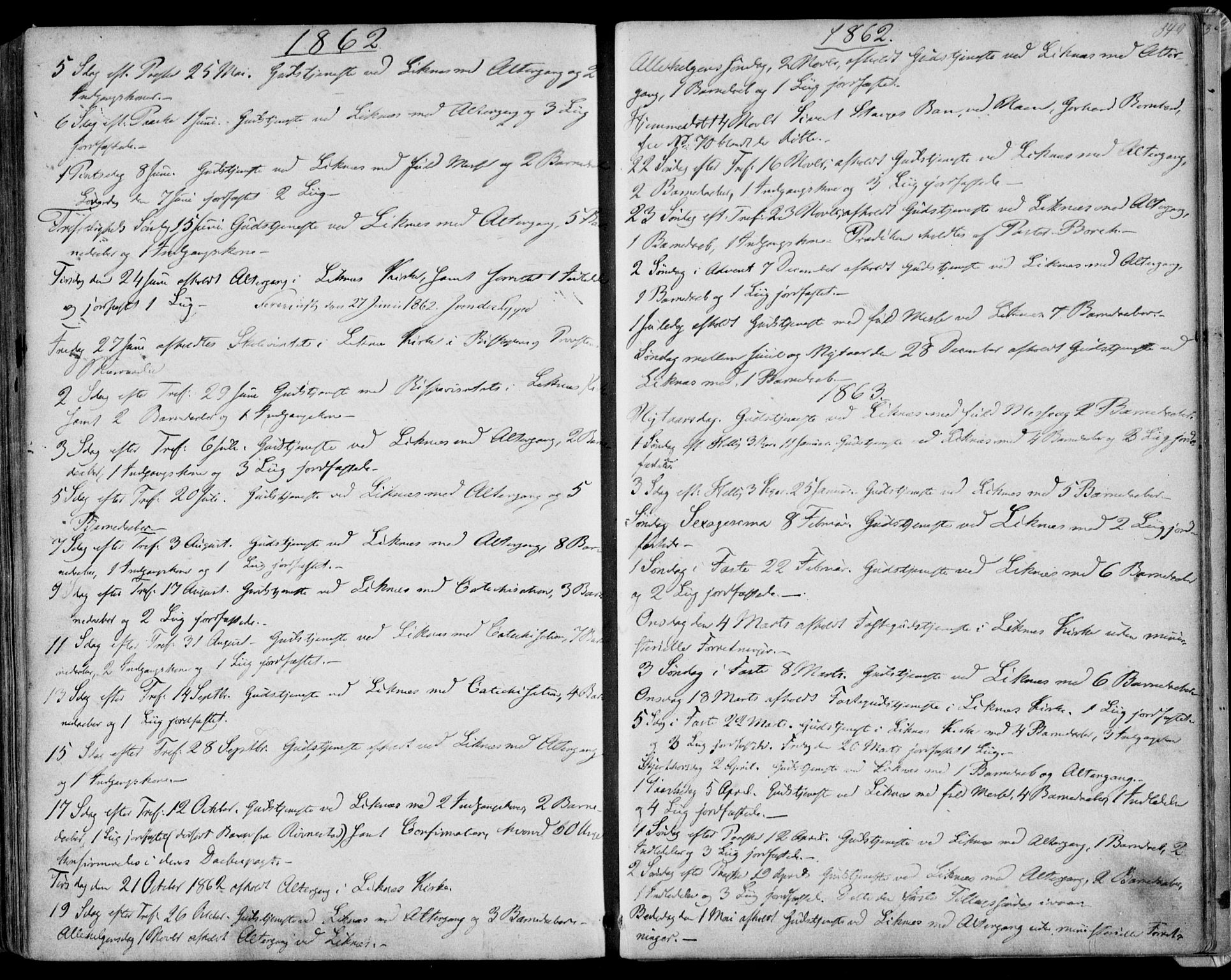Kvinesdal sokneprestkontor, AV/SAK-1111-0026/F/Fa/Fab/L0006: Parish register (official) no. A 6, 1857-1869, p. 349