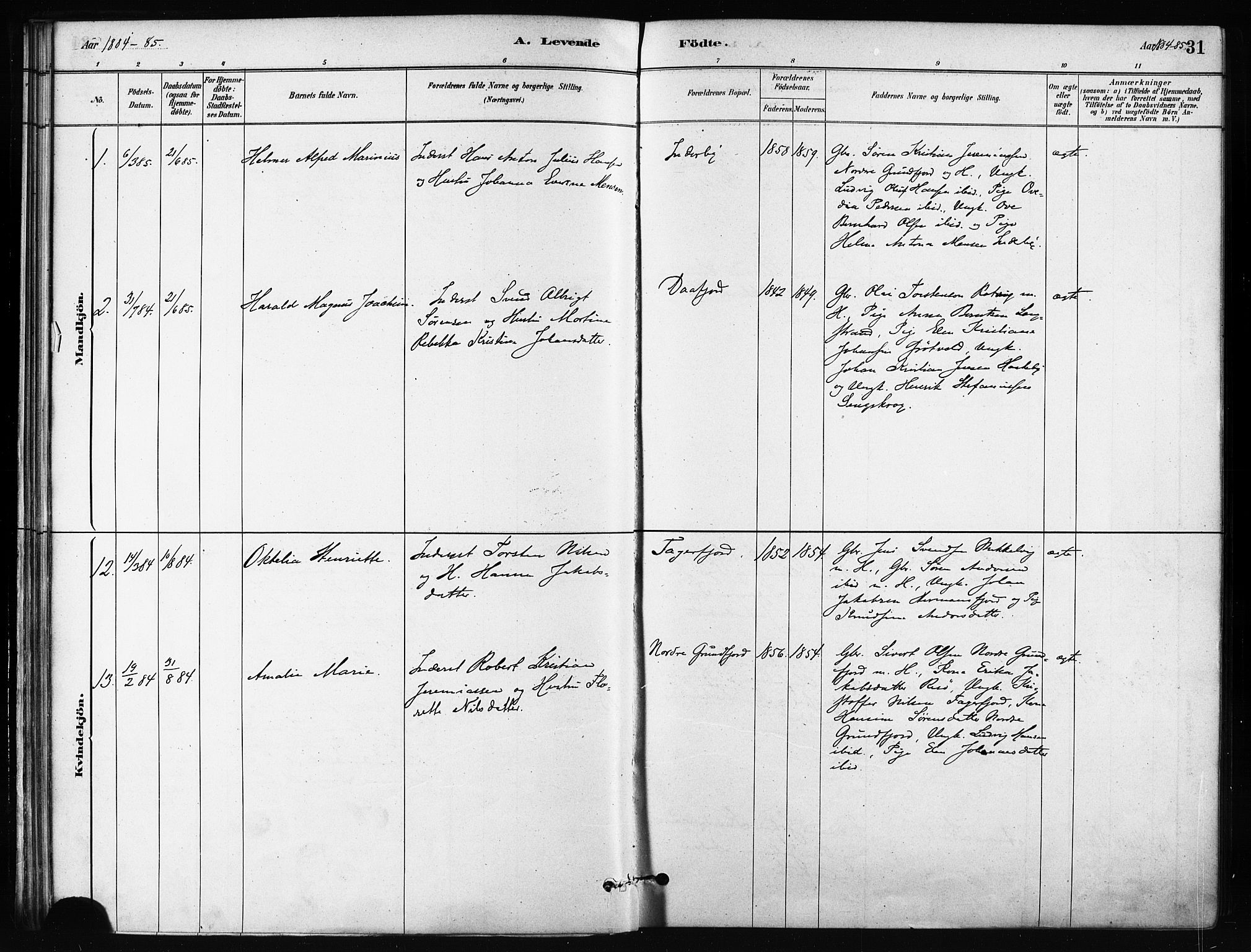 Karlsøy sokneprestembete, SATØ/S-1299/H/Ha/Haa/L0011kirke: Parish register (official) no. 11, 1879-1892, p. 31