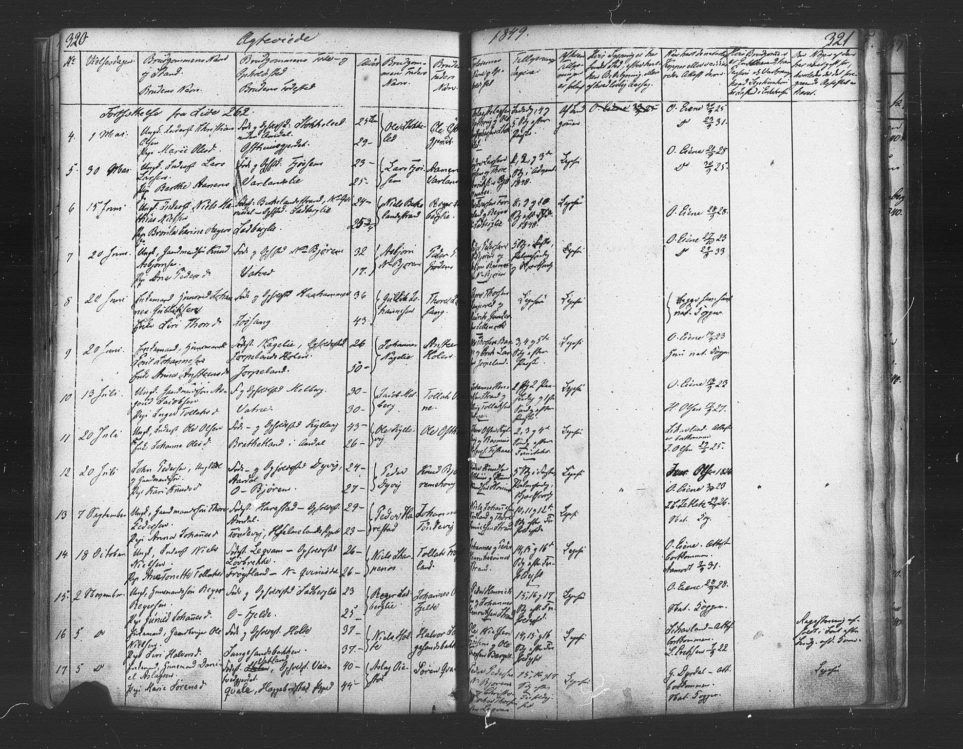 Strand sokneprestkontor, SAST/A-101828/H/Ha/Haa/L0006: Parish register (official) no. A 6, 1834-1854, p. 320-321