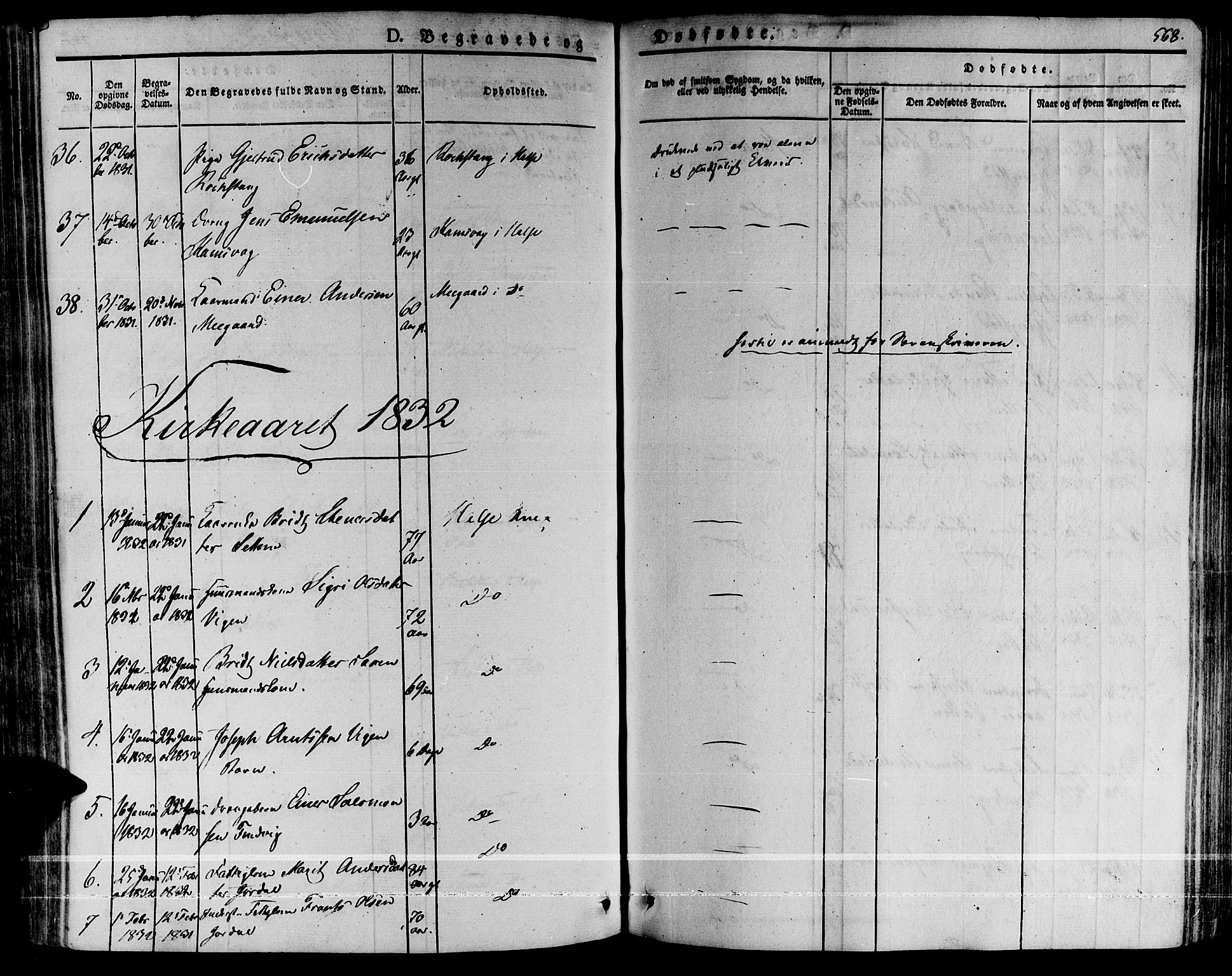 Ministerialprotokoller, klokkerbøker og fødselsregistre - Møre og Romsdal, AV/SAT-A-1454/592/L1025: Parish register (official) no. 592A03 /2, 1831-1849, p. 568