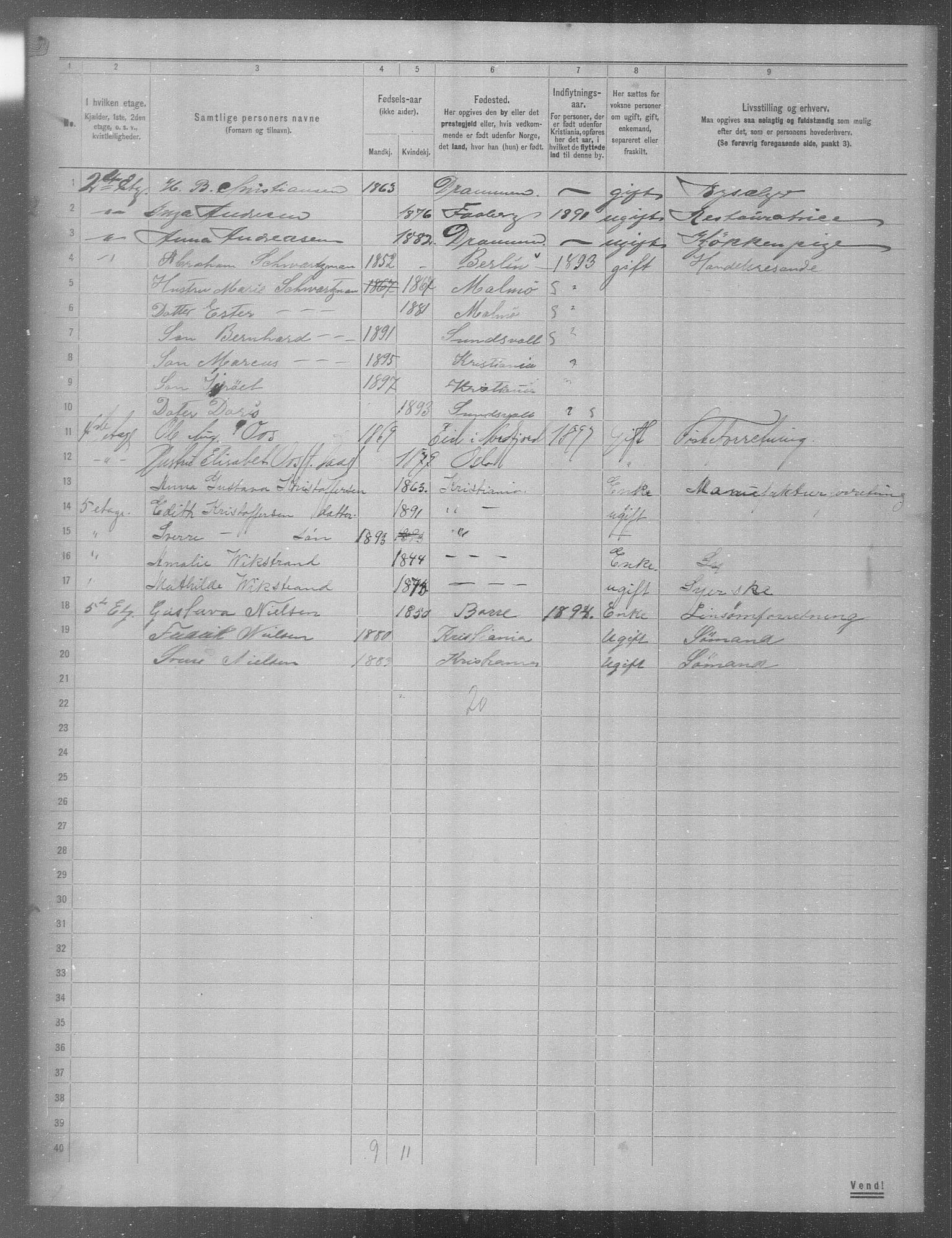 OBA, Municipal Census 1904 for Kristiania, 1904, p. 2442