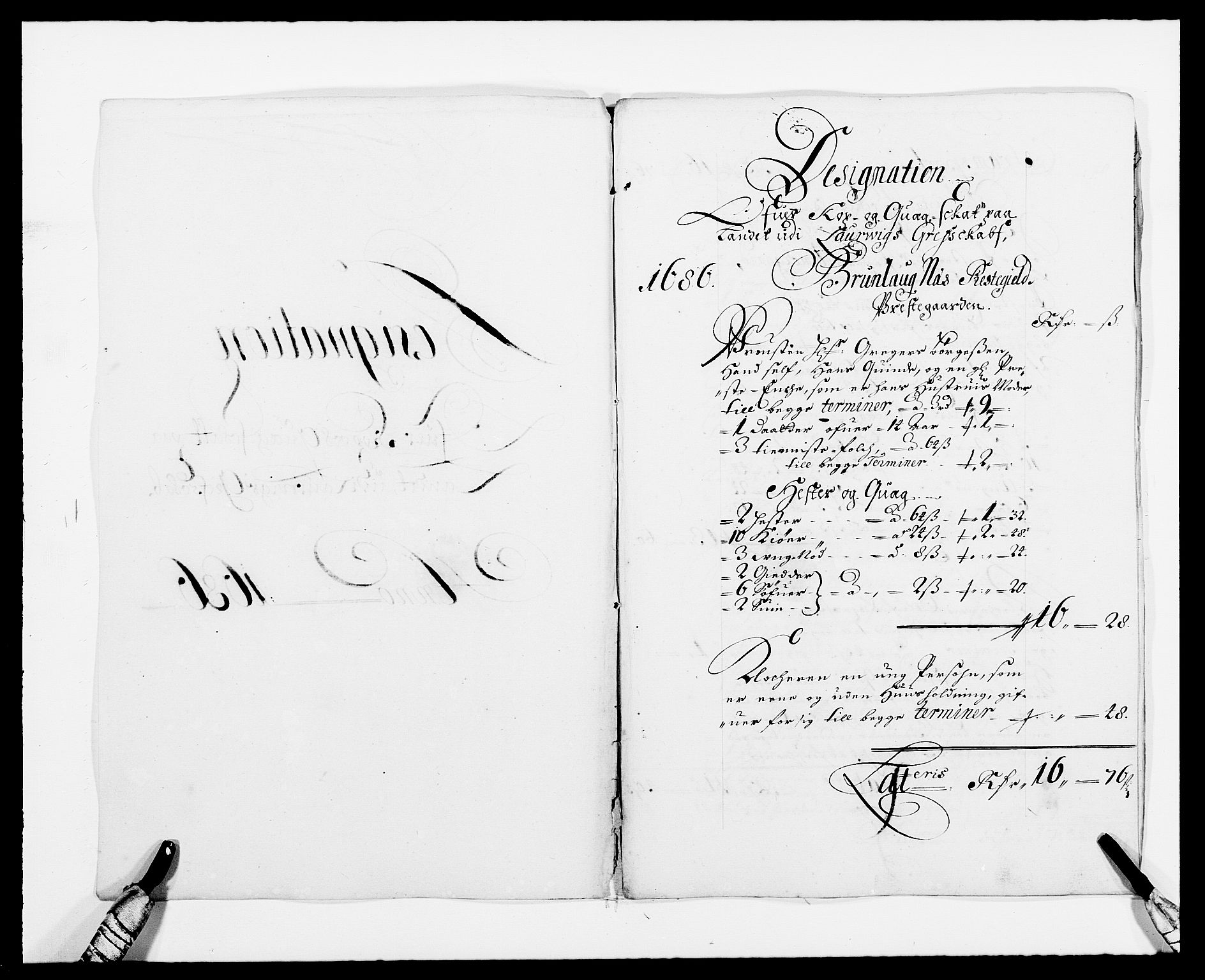 Rentekammeret inntil 1814, Reviderte regnskaper, Fogderegnskap, RA/EA-4092/R33/L1970: Fogderegnskap Larvik grevskap, 1675-1687, p. 250