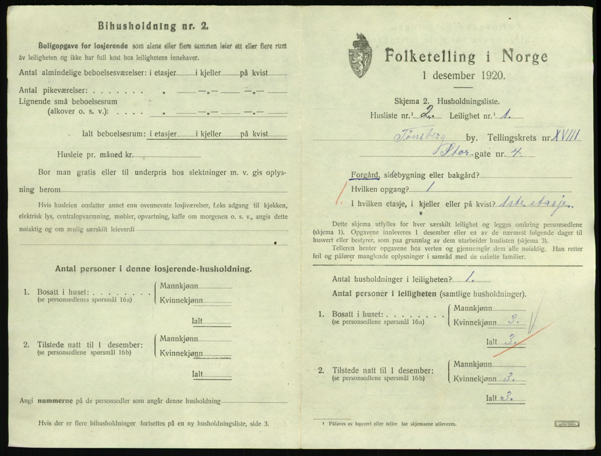 SAKO, 1920 census for Tønsberg, 1920, p. 6849