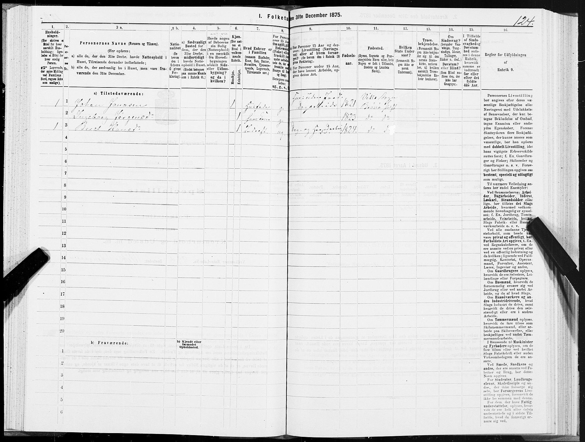 SAT, 1875 census for 1814P Brønnøy, 1875, p. 2124