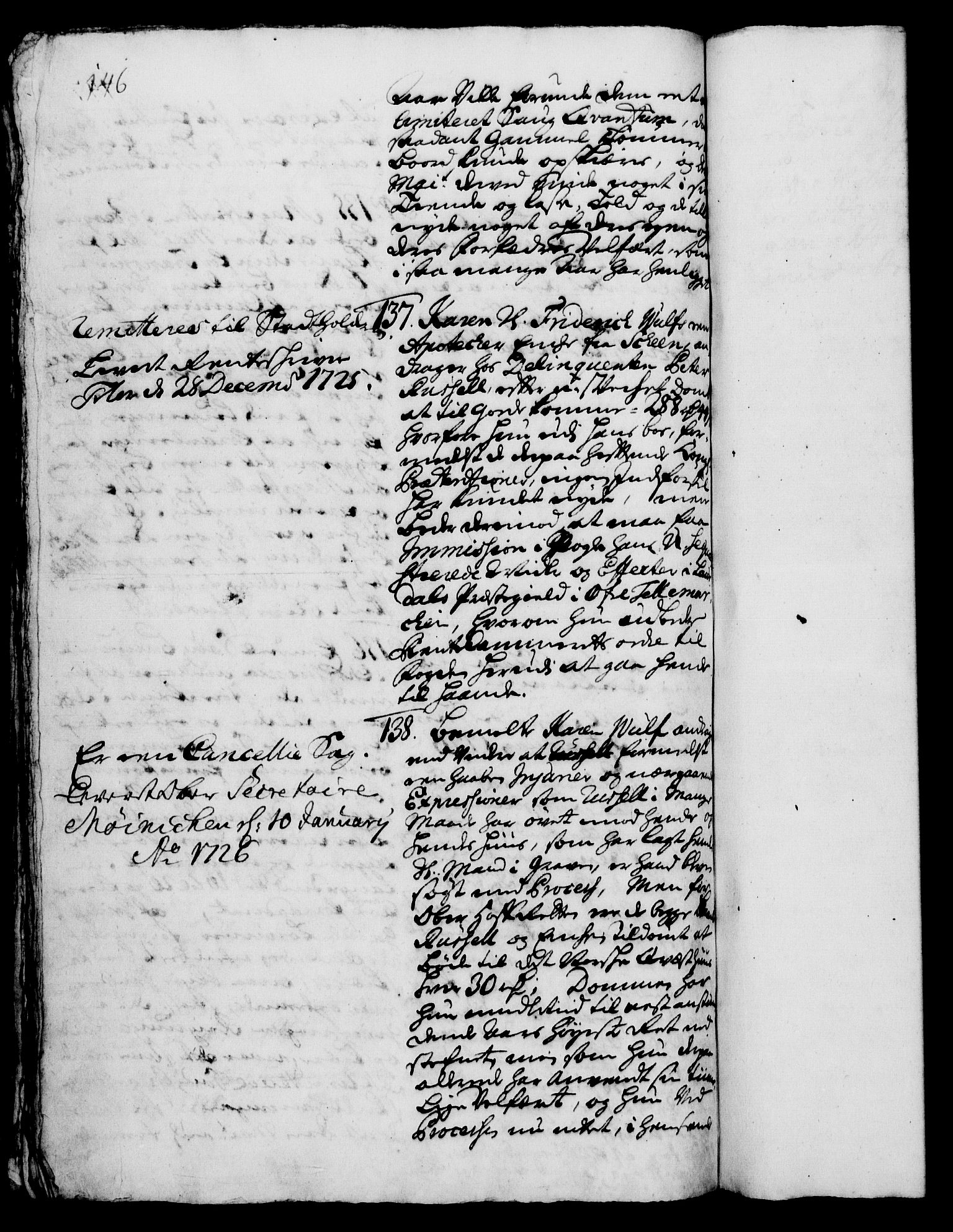 Rentekammeret, Kammerkanselliet, AV/RA-EA-3111/G/Gh/Gha/L0008: Norsk ekstraktmemorialprotokoll (merket RK 53.53), 1725-1726, p. 146