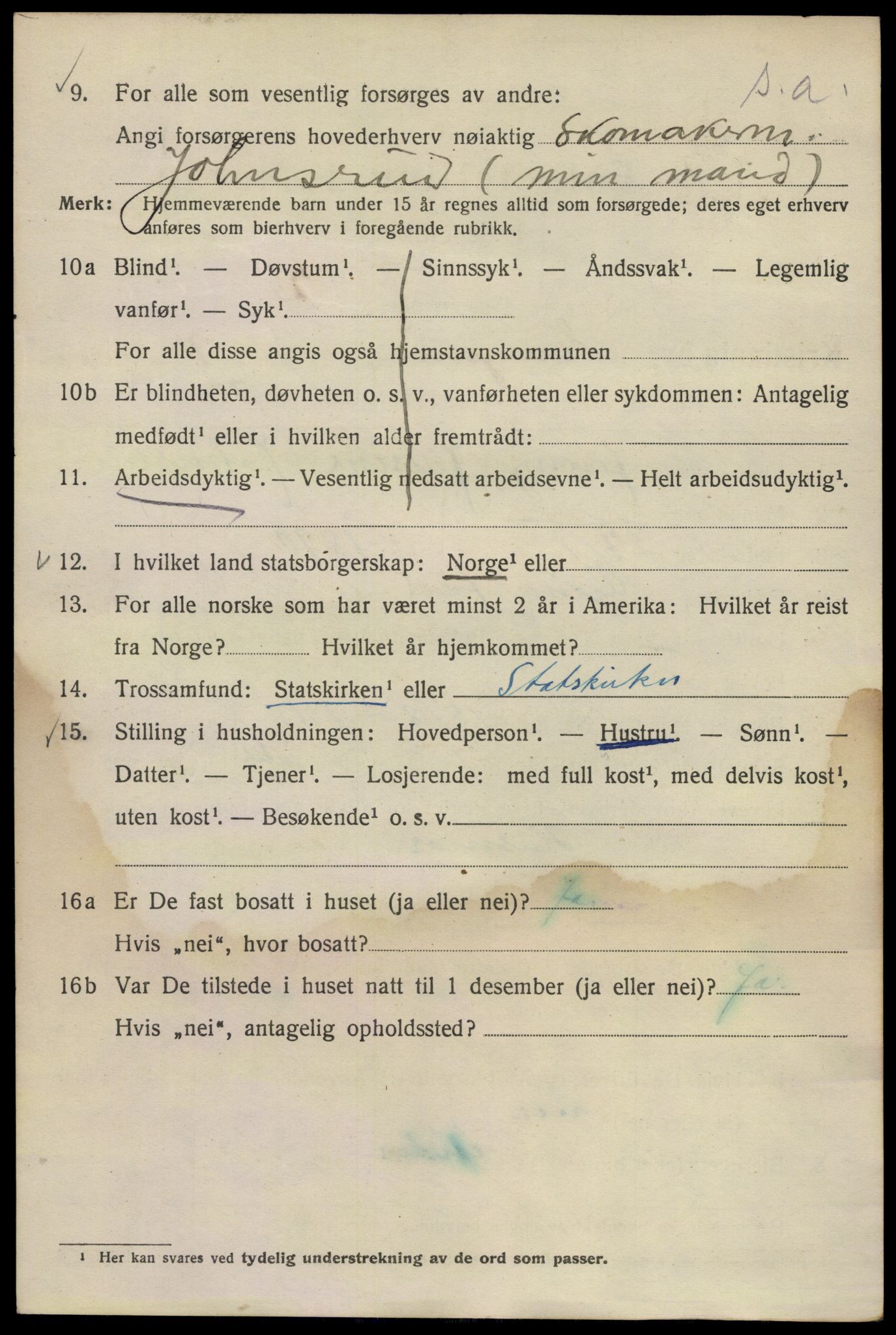 SAO, 1920 census for Kristiania, 1920, p. 223826