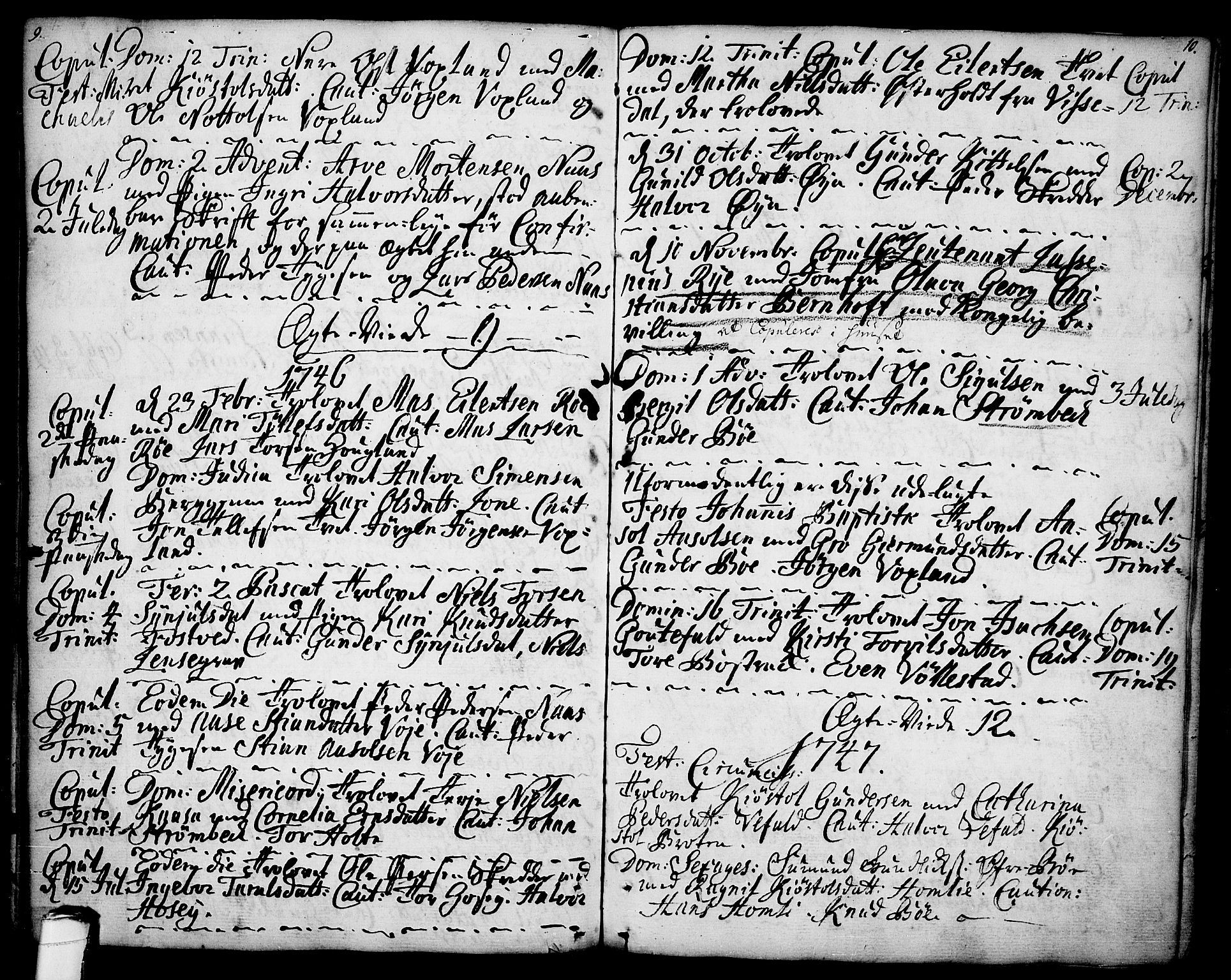 Drangedal kirkebøker, SAKO/A-258/F/Fa/L0001: Parish register (official) no. 1, 1697-1767, p. 9-10