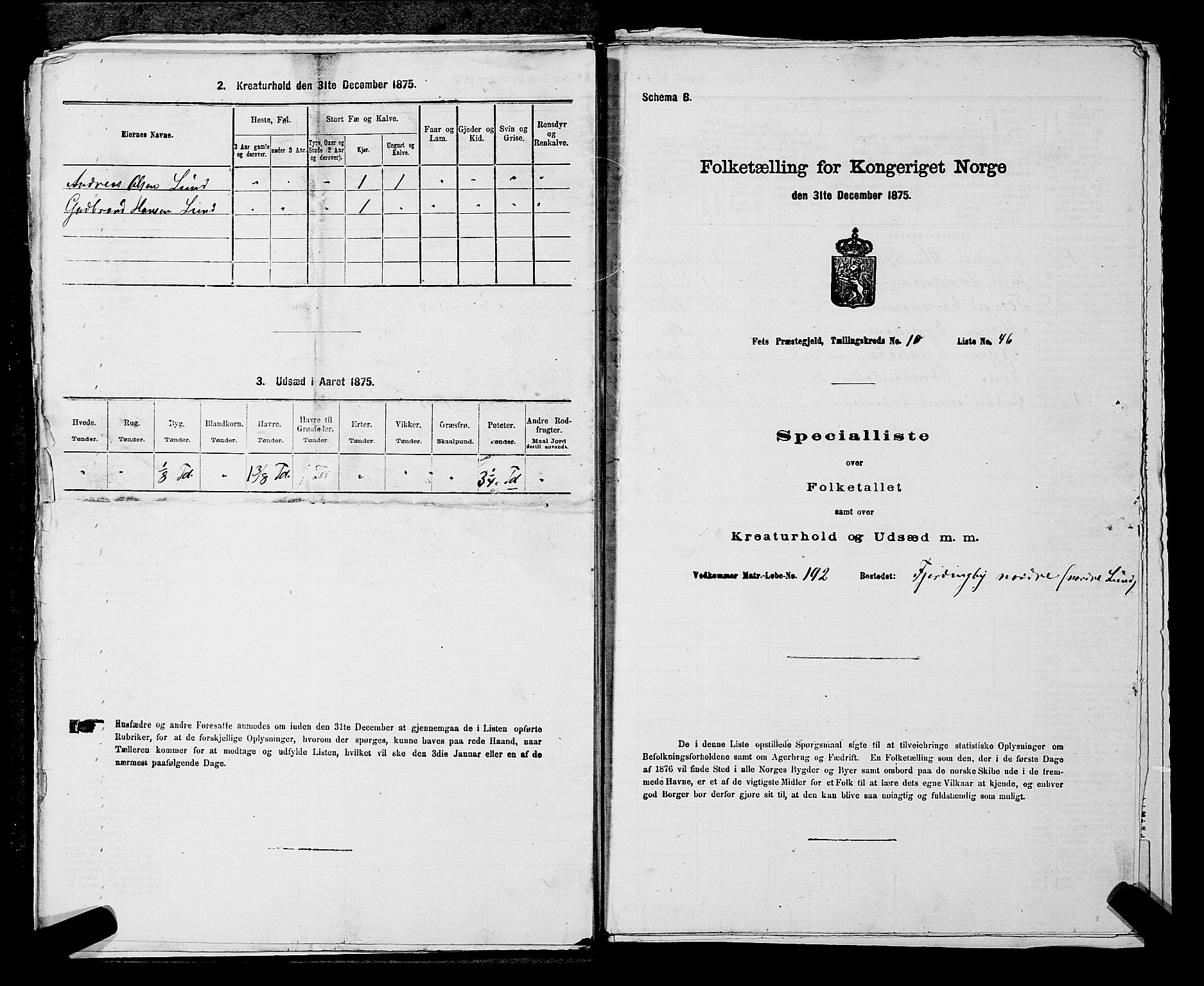 RA, 1875 census for 0227P Fet, 1875, p. 1402