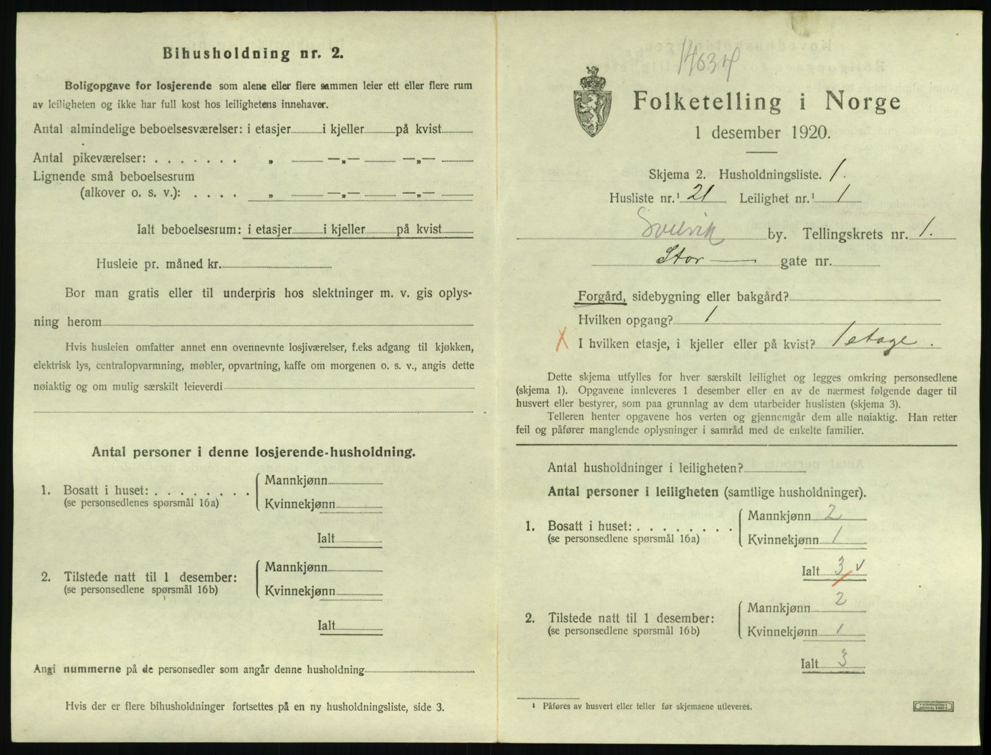 SAKO, 1920 census for Svelvik, 1920, p. 573