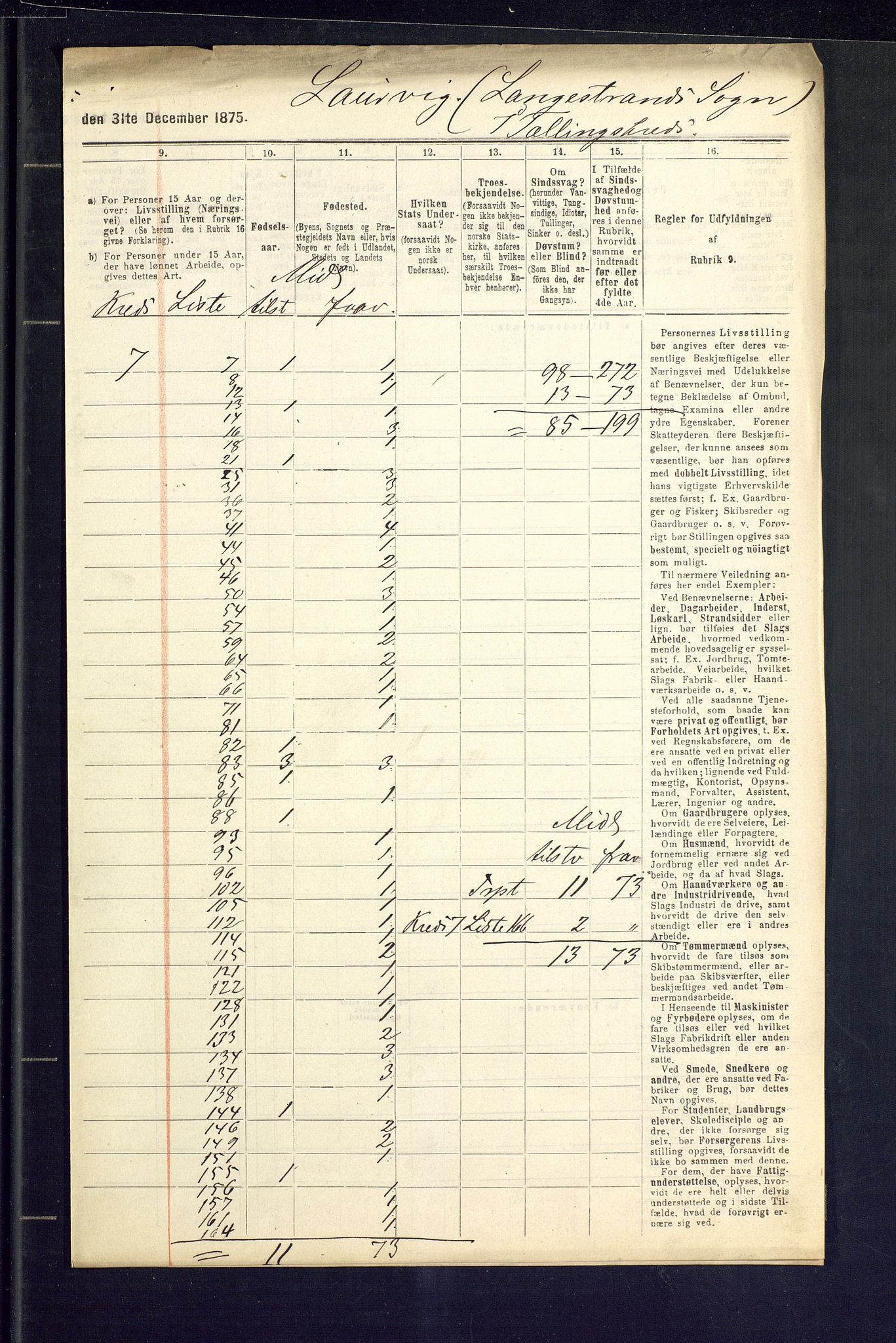 SAKO, 1875 census for 0707P Larvik, 1875, p. 23