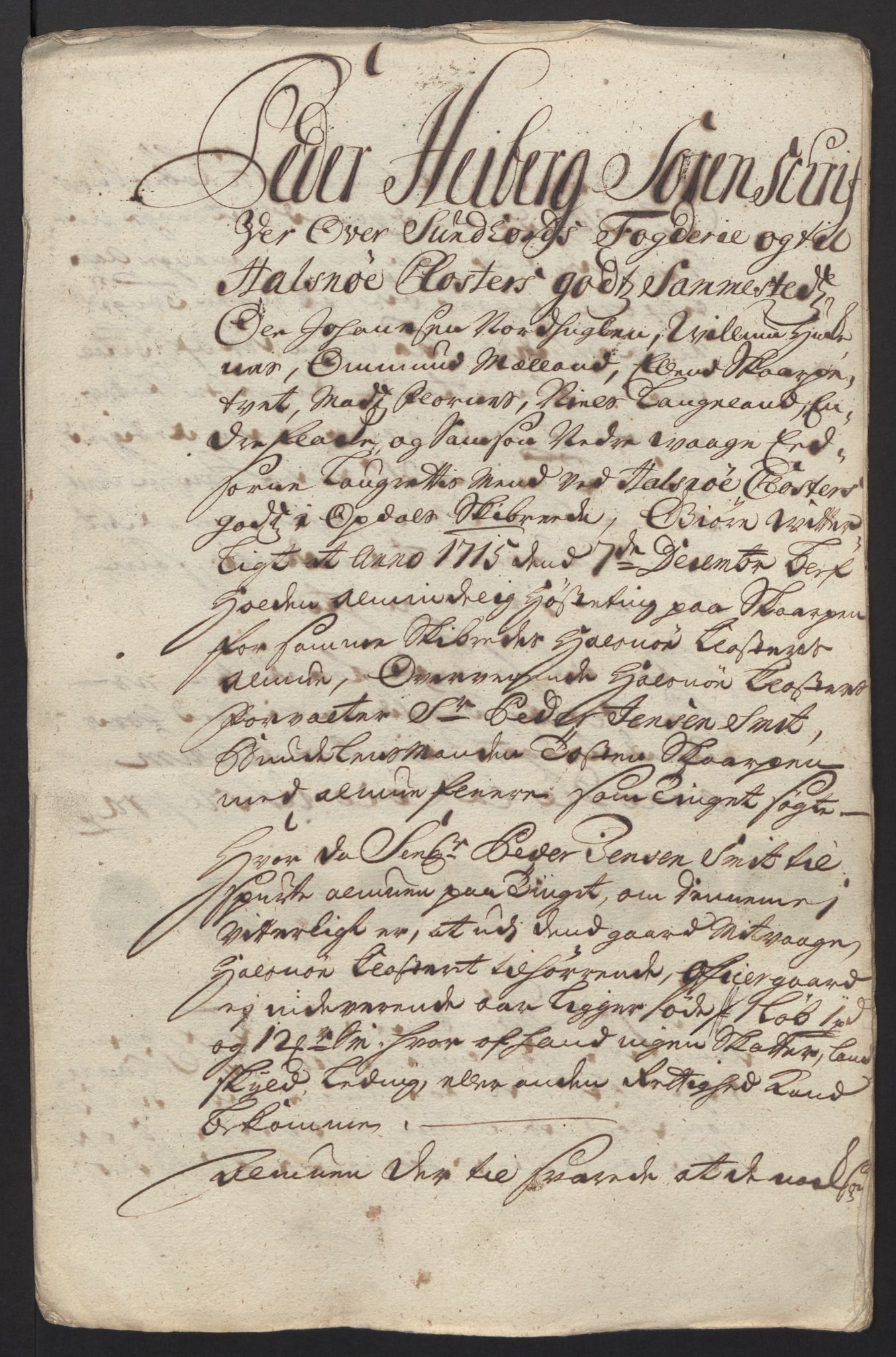 Rentekammeret inntil 1814, Reviderte regnskaper, Fogderegnskap, AV/RA-EA-4092/R48/L2991: Fogderegnskap Sunnhordland og Hardanger, 1715, p. 376