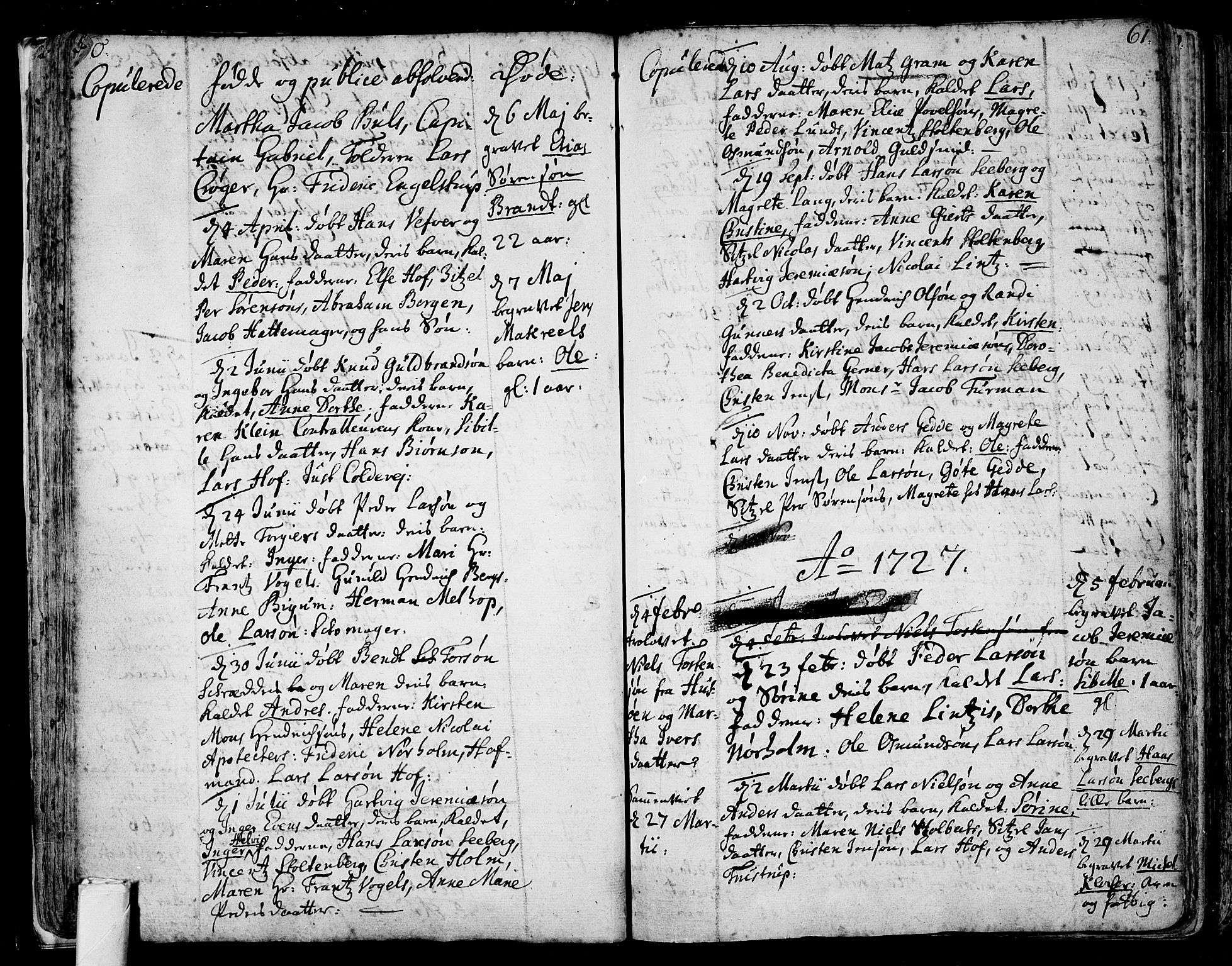 Tønsberg kirkebøker, SAKO/A-330/F/Fb/L0001: Parish register (official) no. II 1, 1690-1796, p. 60-61