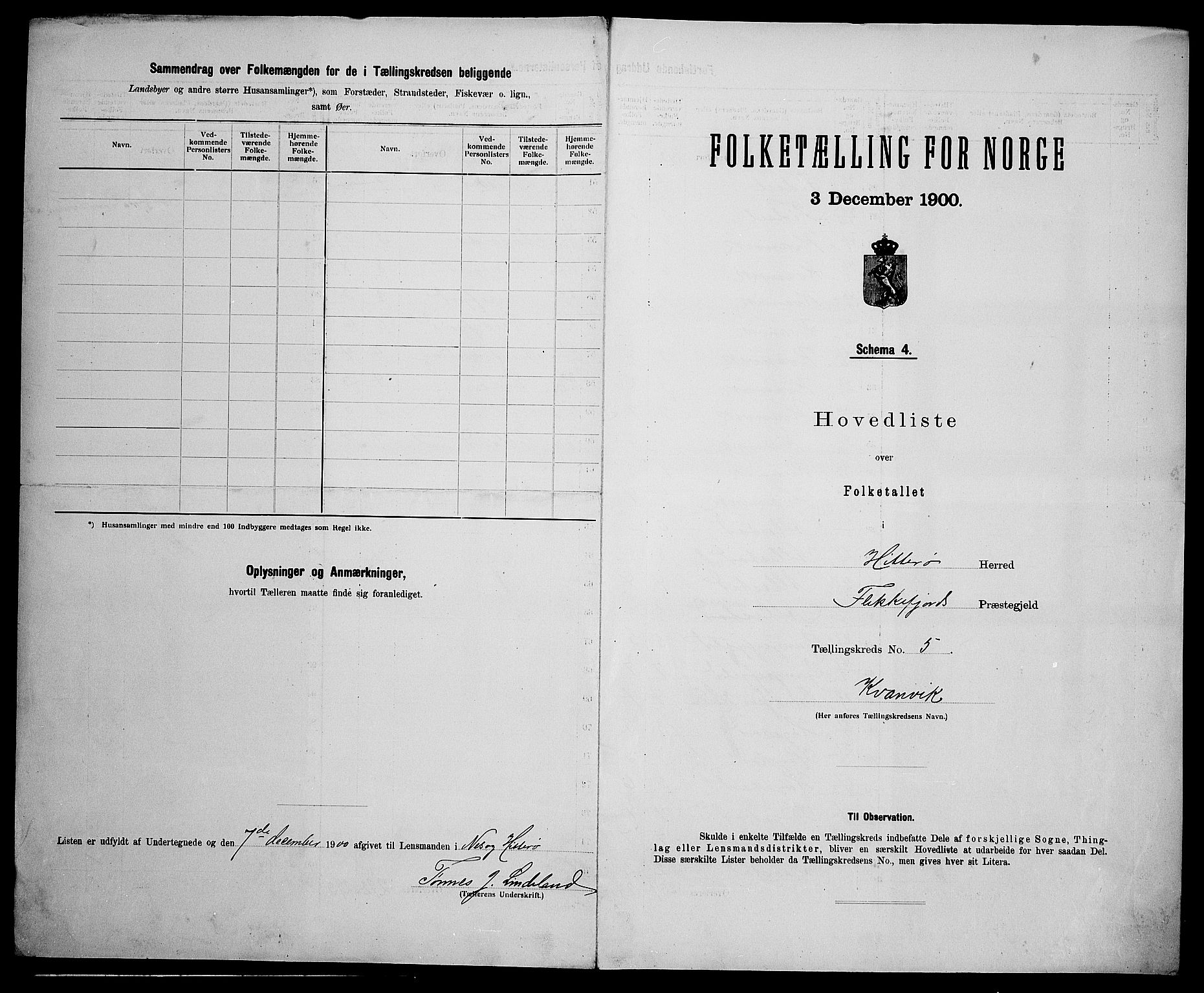 SAK, 1900 census for Hidra, 1900, p. 25