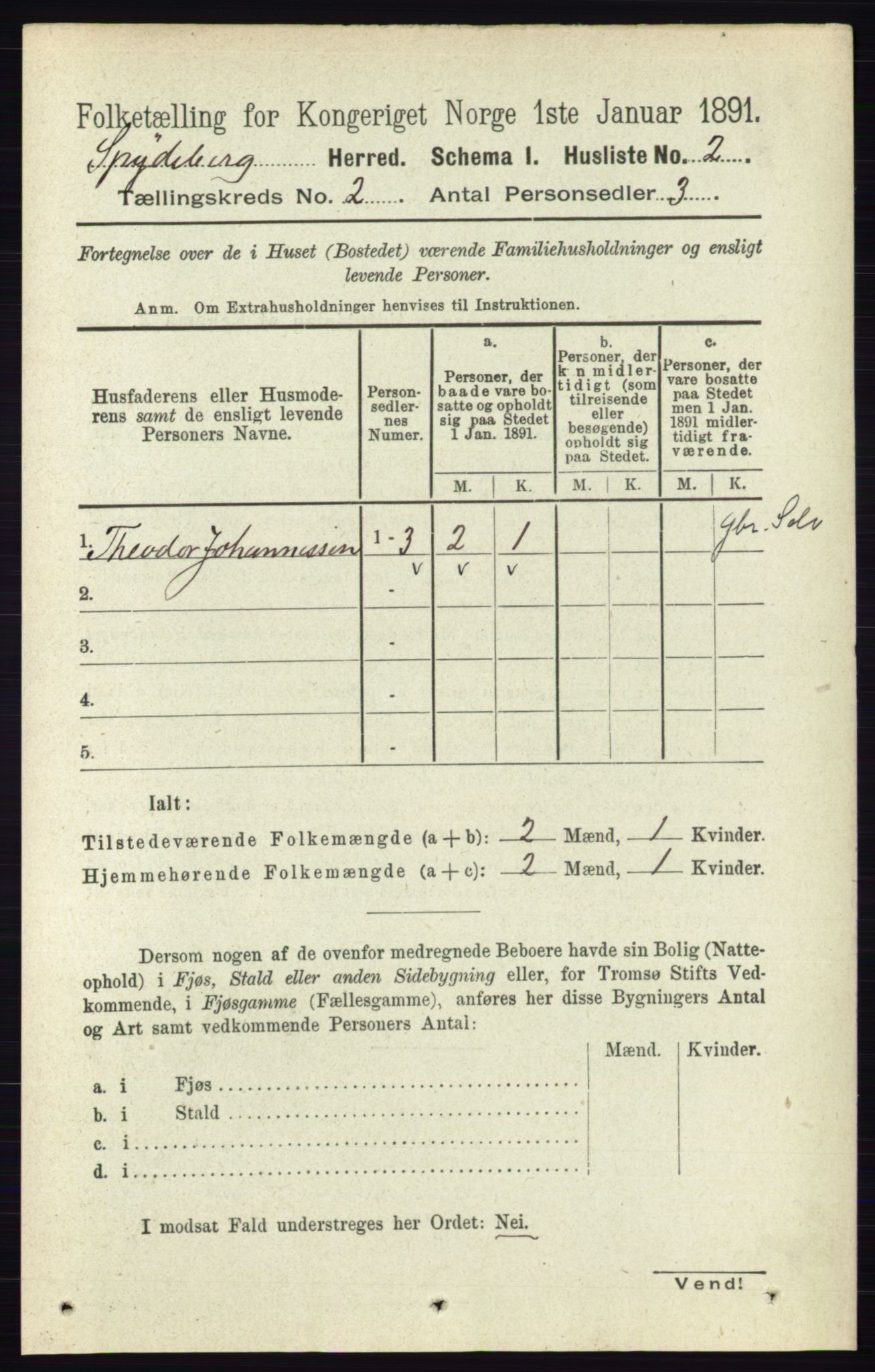 RA, 1891 census for 0123 Spydeberg, 1891, p. 607