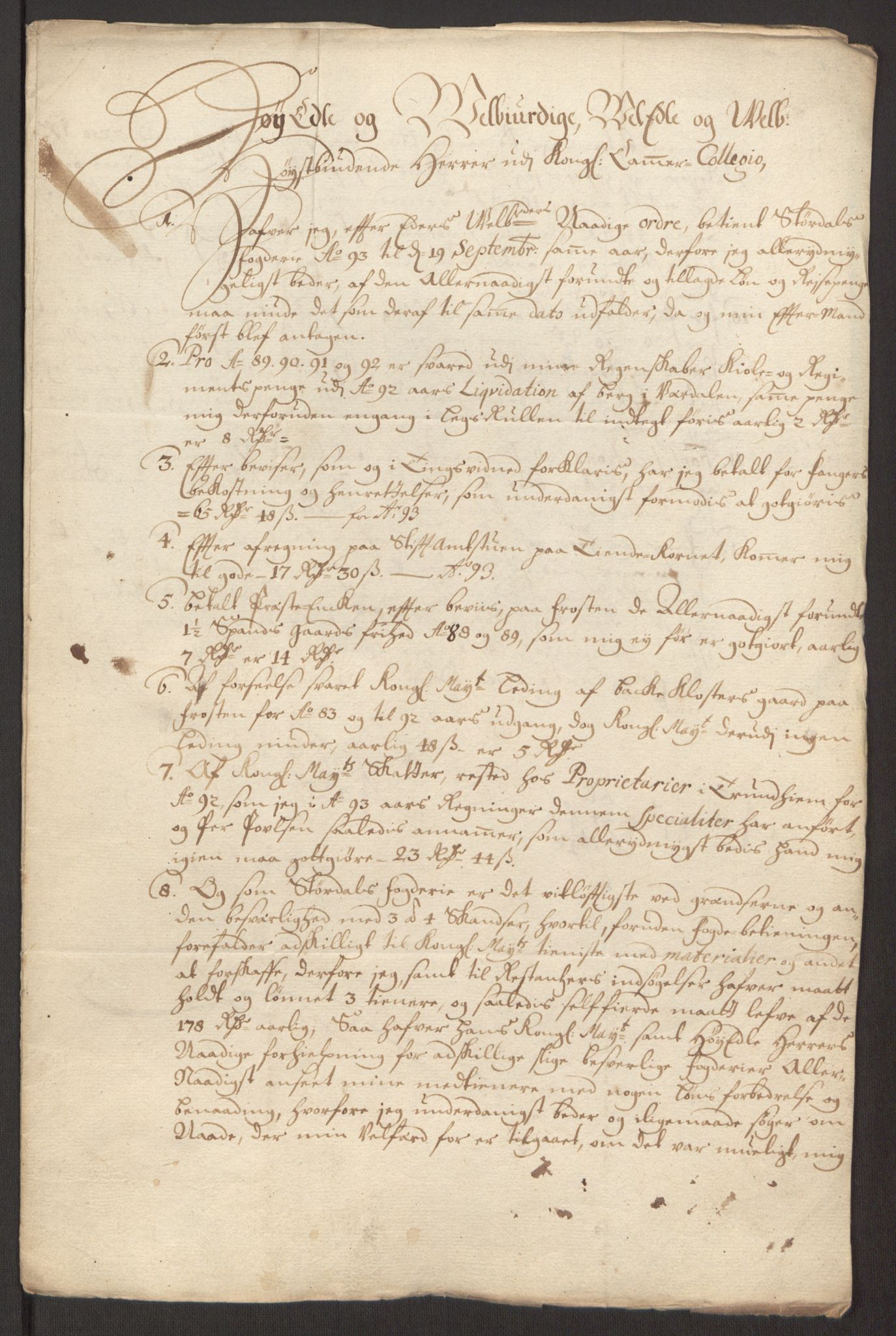 Rentekammeret inntil 1814, Reviderte regnskaper, Fogderegnskap, AV/RA-EA-4092/R62/L4185: Fogderegnskap Stjørdal og Verdal, 1692, p. 383