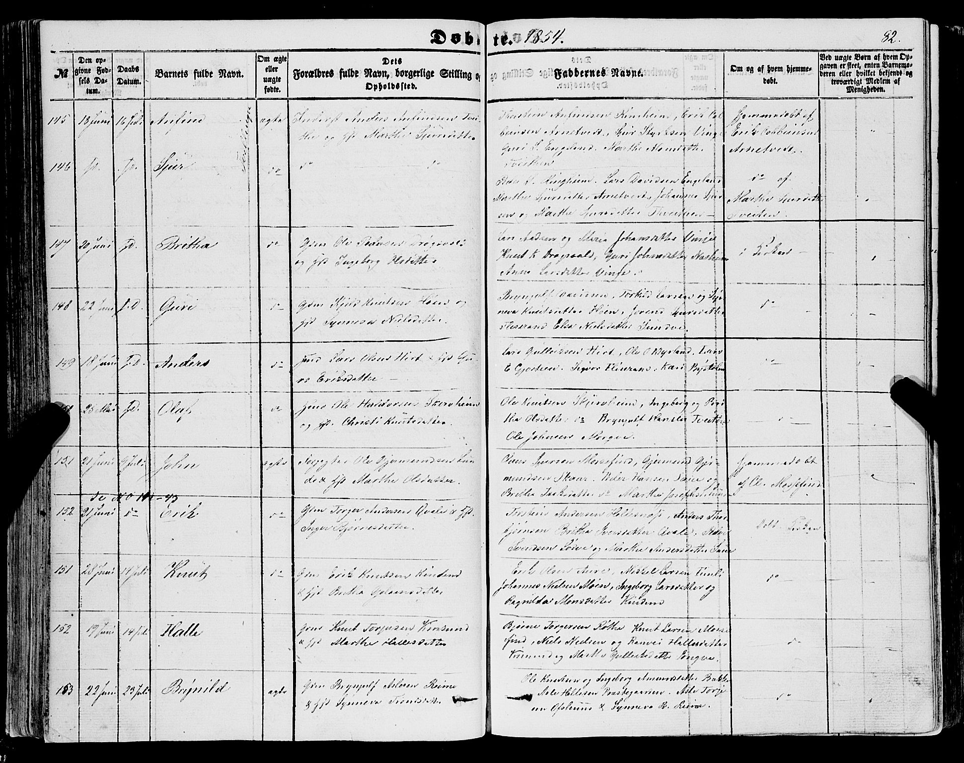 Voss sokneprestembete, AV/SAB-A-79001/H/Haa: Parish register (official) no. A 16, 1849-1863, p. 82