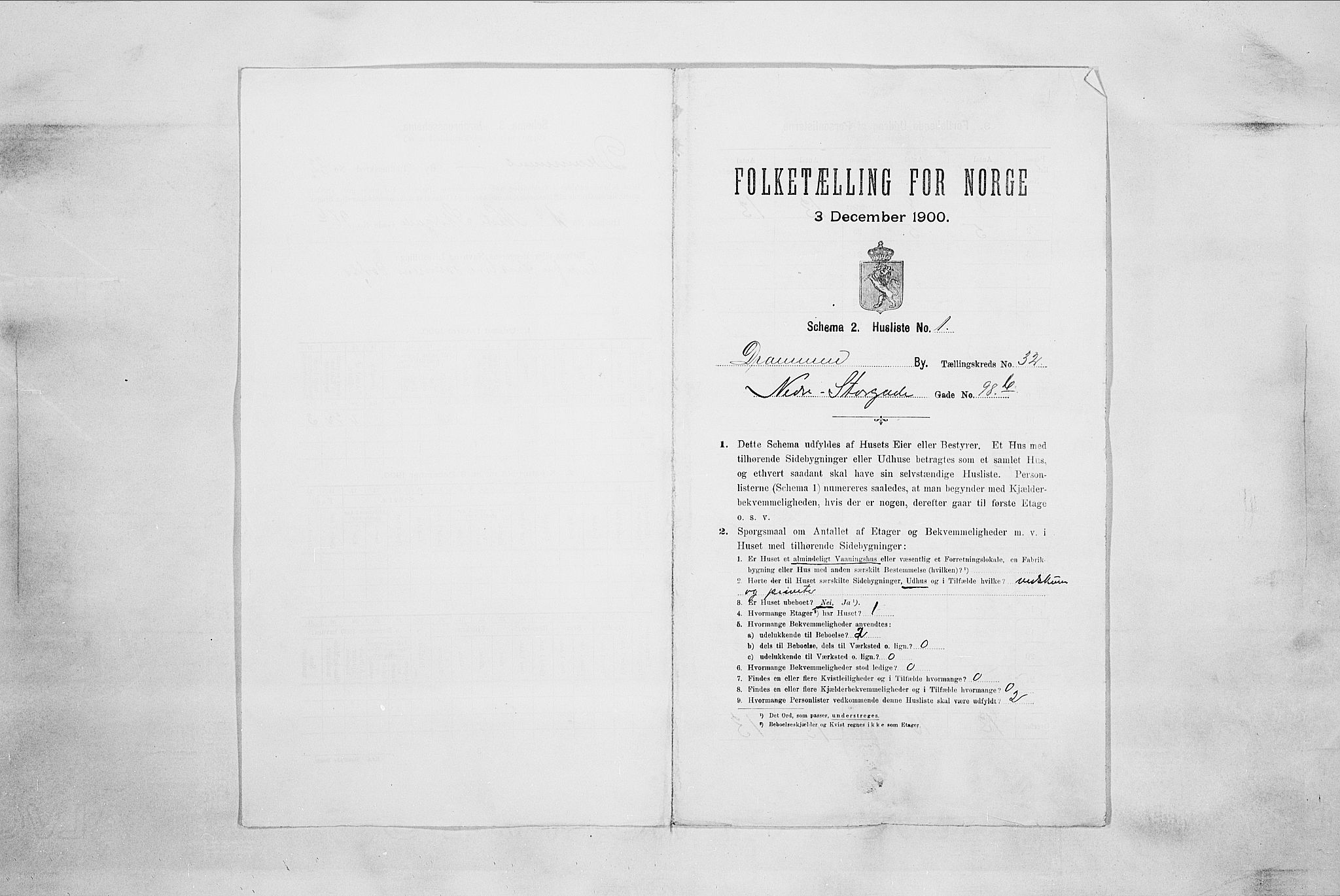 RA, 1900 census for Drammen, 1900, p. 5335