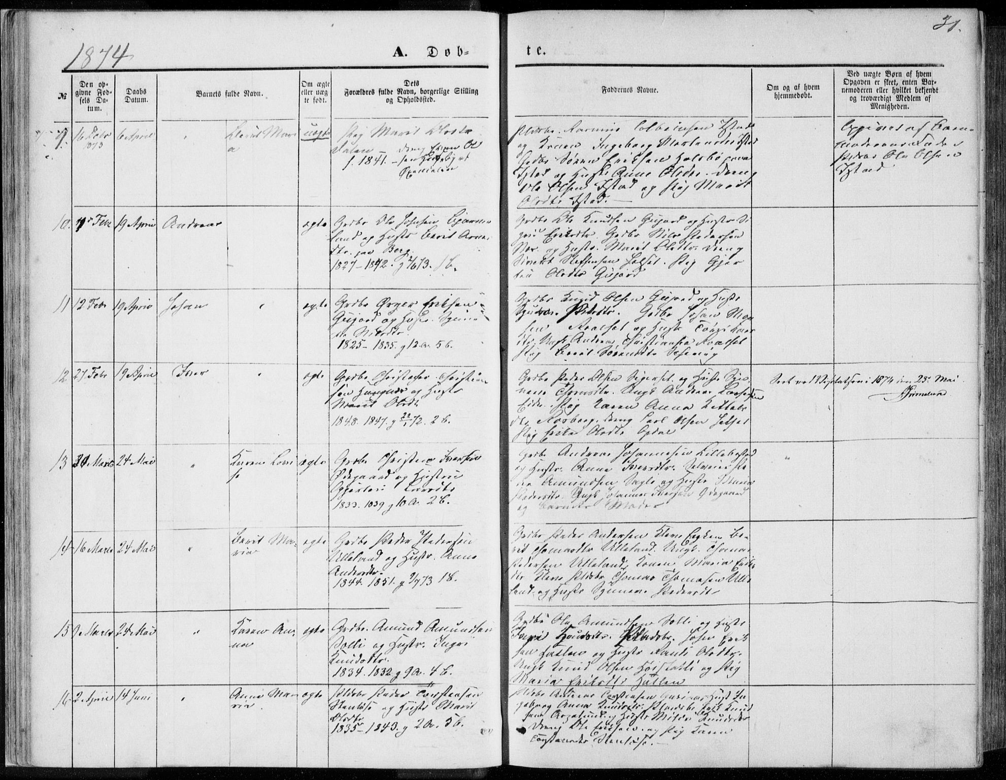 Ministerialprotokoller, klokkerbøker og fødselsregistre - Møre og Romsdal, AV/SAT-A-1454/557/L0681: Parish register (official) no. 557A03, 1869-1886, p. 31