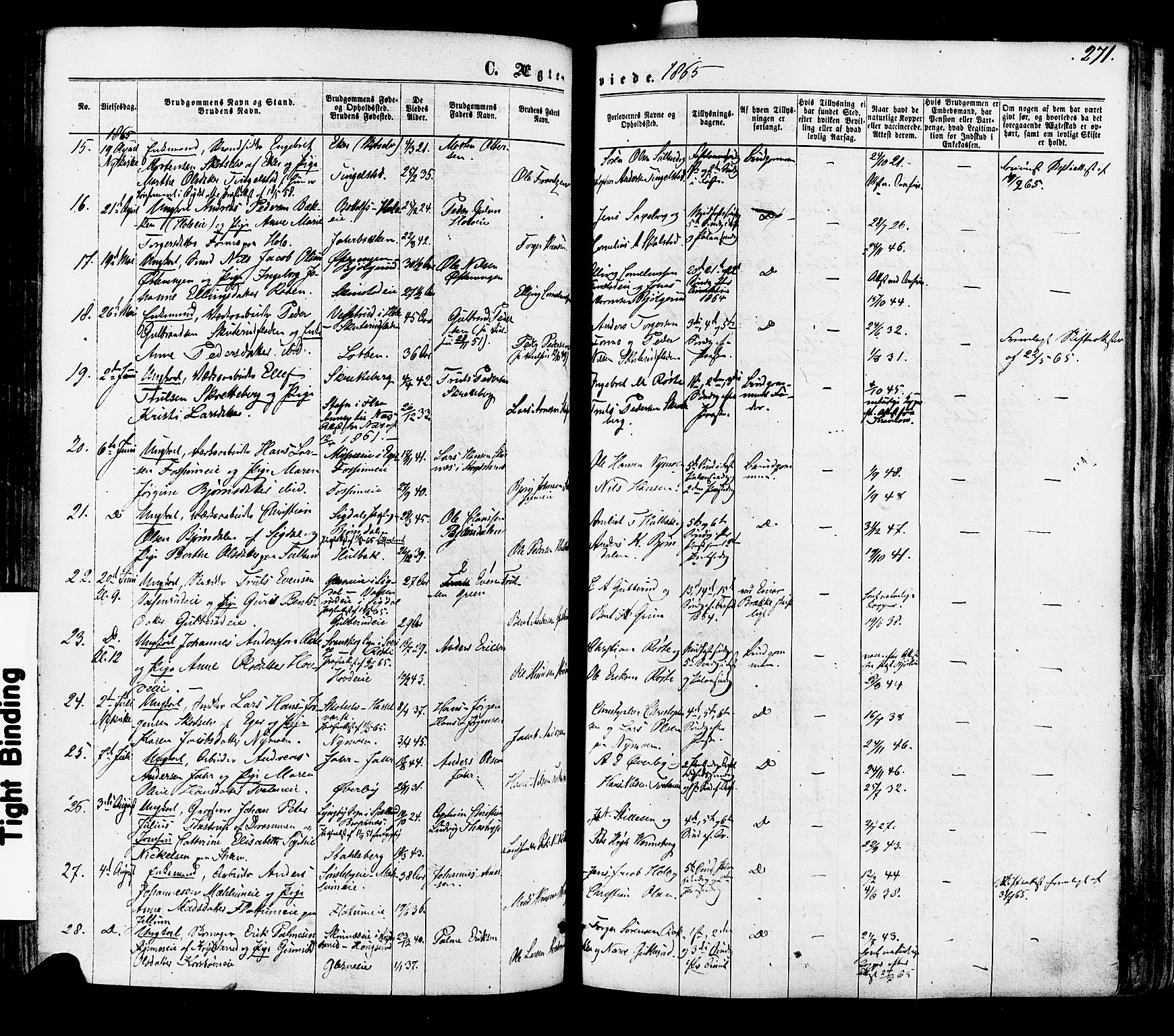 Modum kirkebøker, SAKO/A-234/F/Fa/L0010: Parish register (official) no. 10, 1865-1876, p. 271