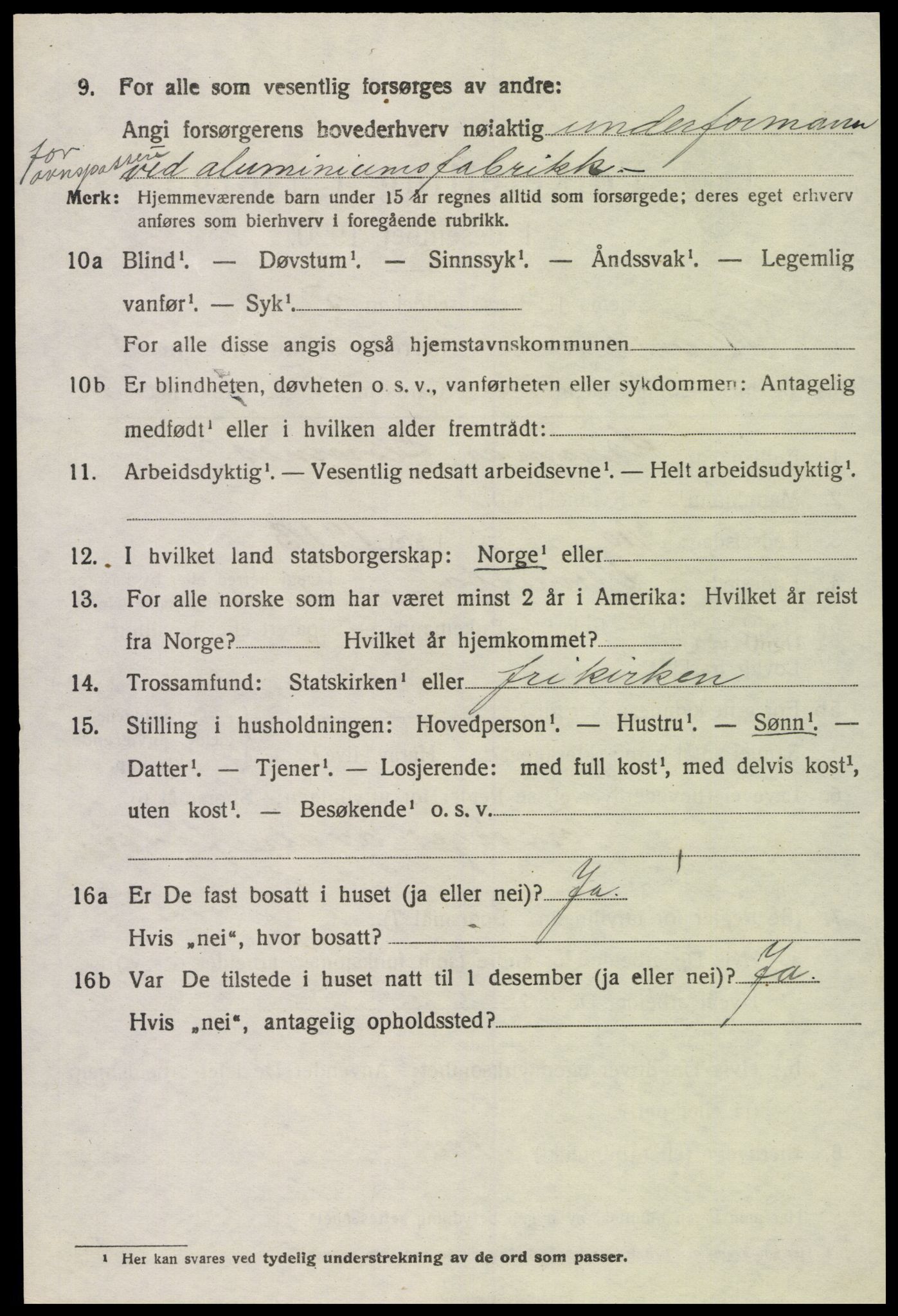 SAK, 1920 census for Vennesla, 1920, p. 2357