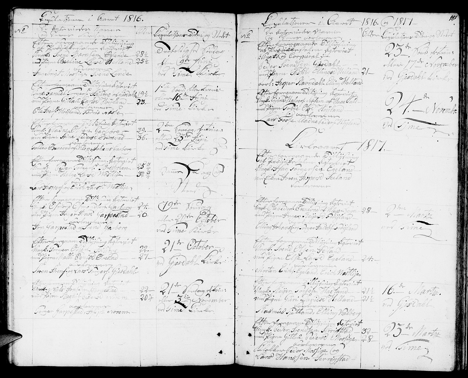 Lye sokneprestkontor, AV/SAST-A-101794/001/30BA/L0002: Parish register (official) no. A 2, 1799-1817, p. 181